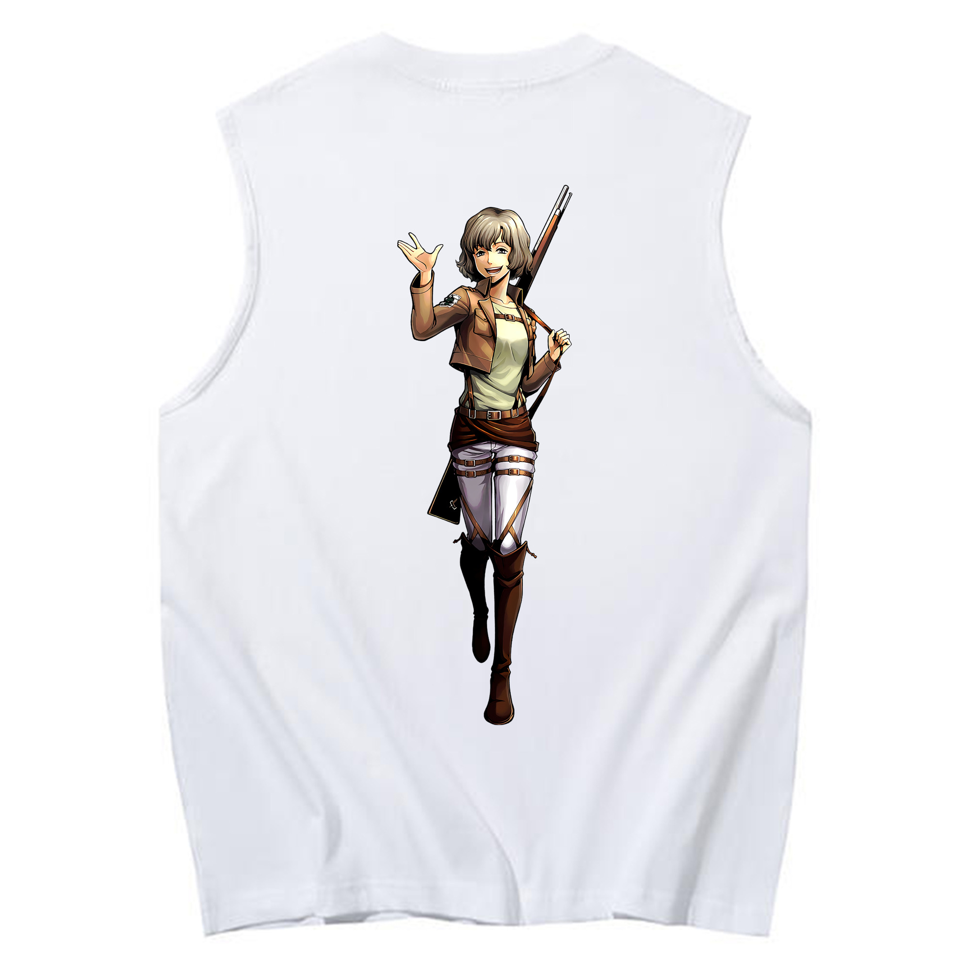 （画像用） 進撃の巨人 ヒツチ Attack on Titan Hitch コットン100％タンクトップ（背面プリント）