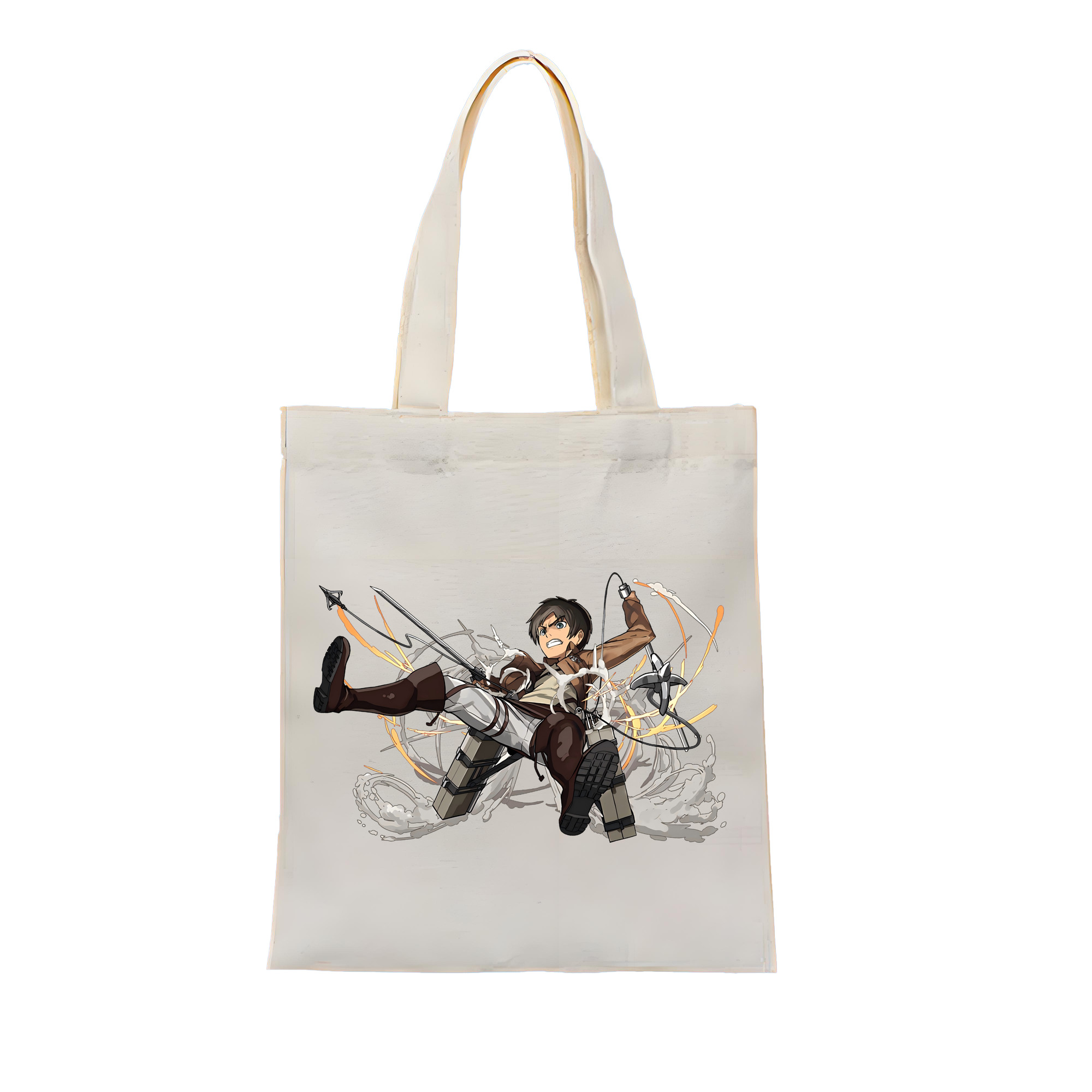 （画像用） 進撃の巨人 エレン･イェーガー Attack on Titan Eren Jäger 縦型キャンバス生地手提げバッグ　トートバッグ