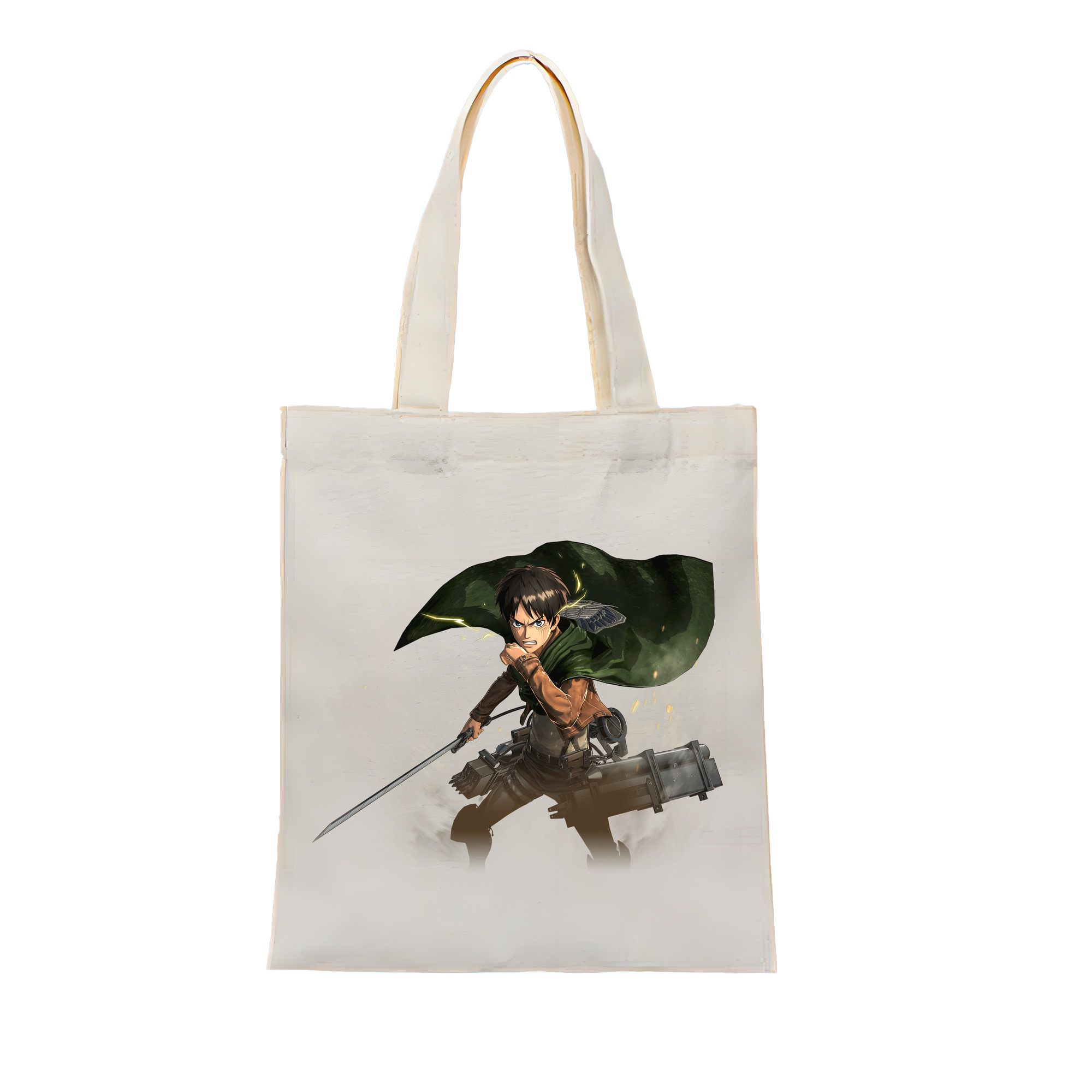 （画像用） 進撃の巨人 エレン･イェーガー Attack on Titan Eren Jäger 縦型キャンバス生地手提げバッグ　トートバッグ