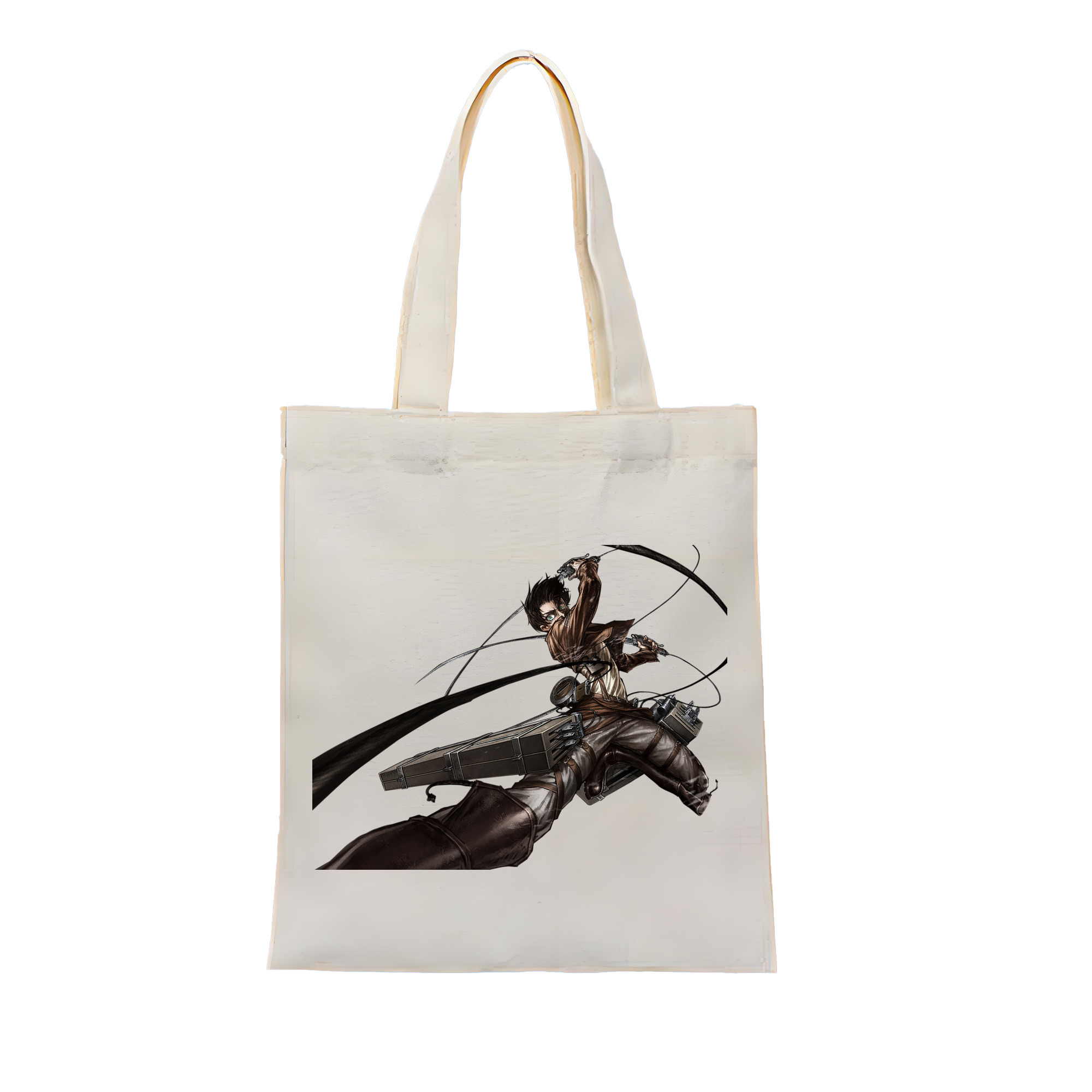 （画像用） 進撃の巨人 エレン･イェーガー Attack on Titan Eren Jäger 縦型キャンバス生地手提げバッグ　トートバッグ