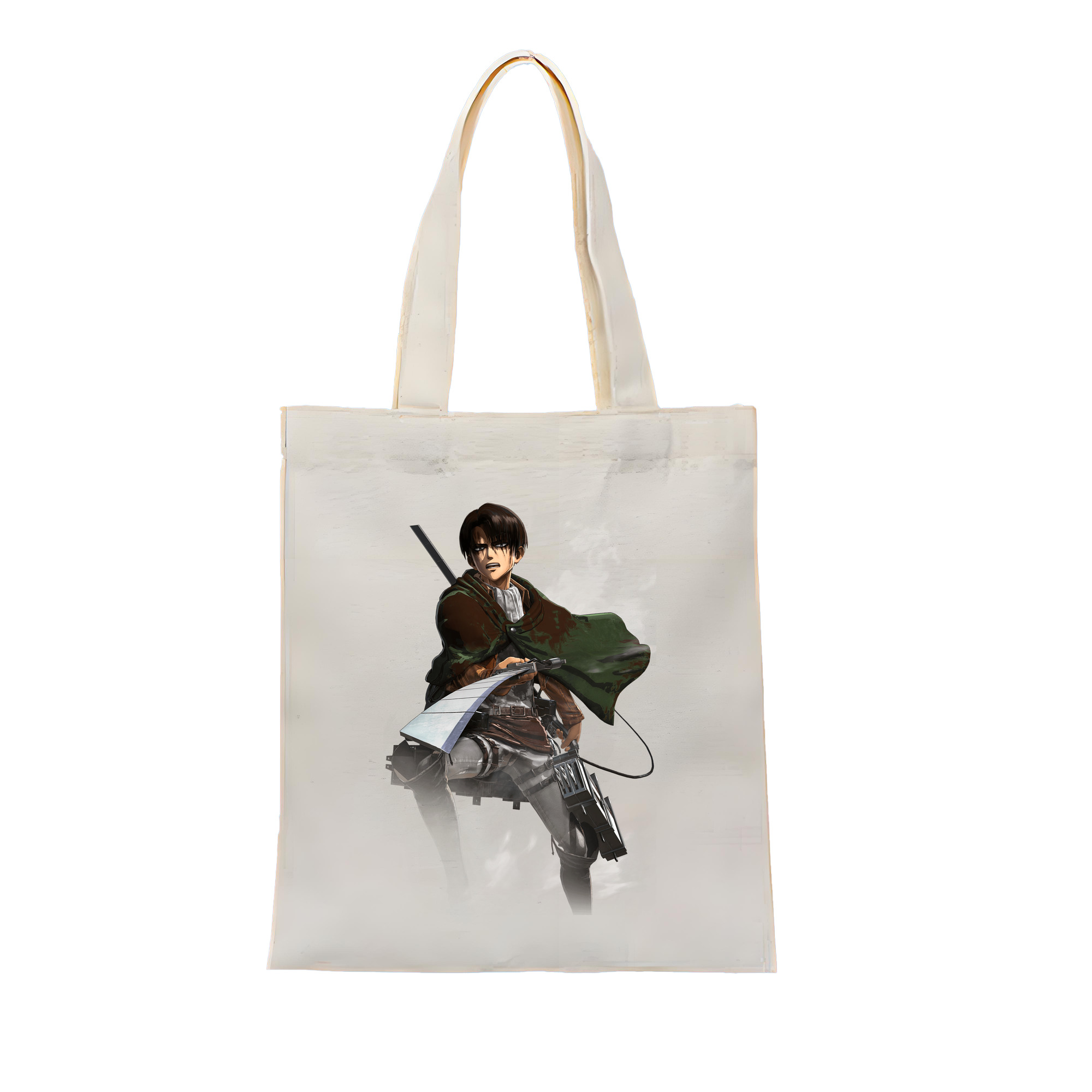 （画像用） 進撃の巨人 リヴァイ·アッカーマン Attack on Titan Levi Ackerman 縦型キャンバス生地手提げバッグ　トートバッグ