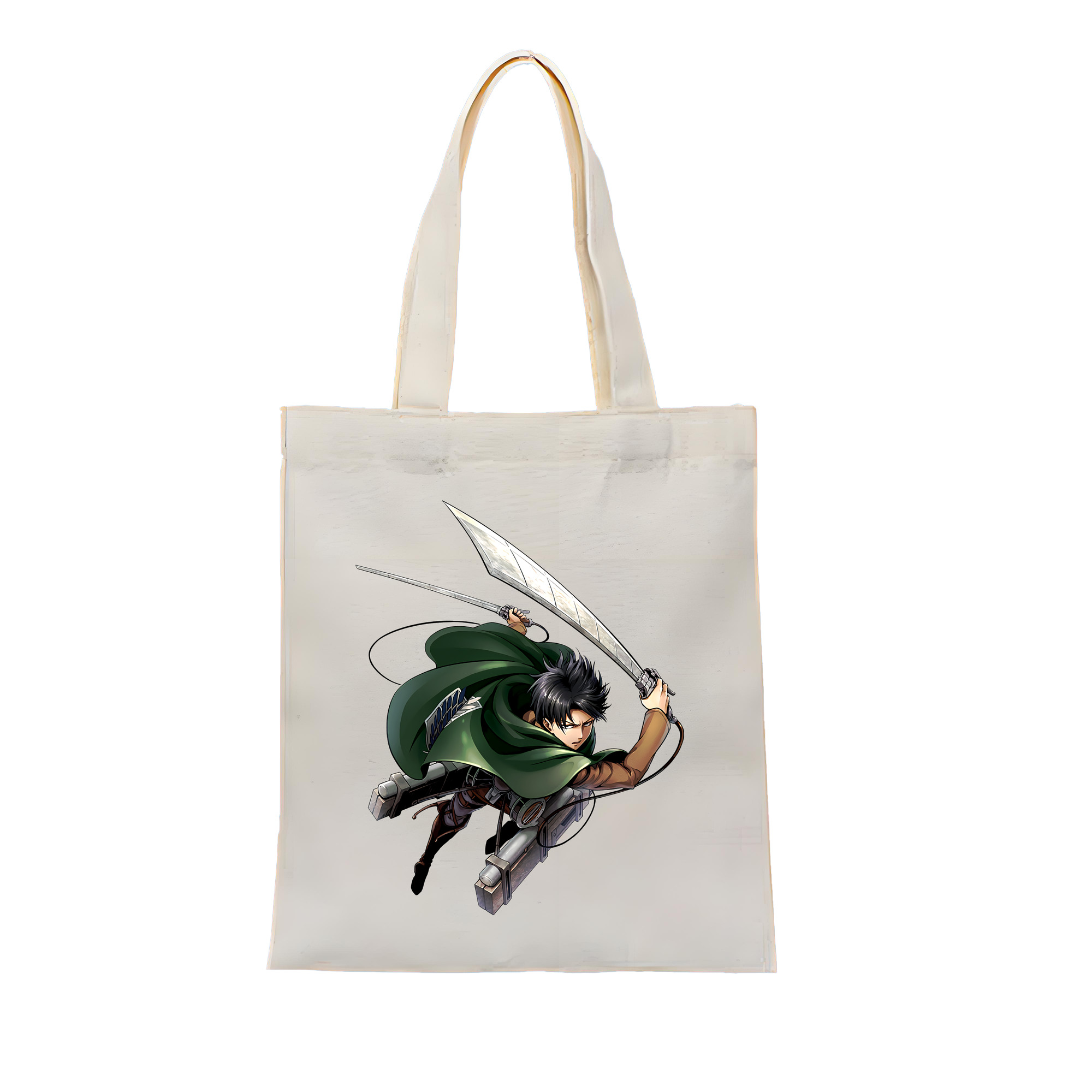 （画像用） 進撃の巨人 リヴァイ·アッカーマン Attack on Titan Levi Ackerman 縦型キャンバス生地手提げバッグ　トートバッグ