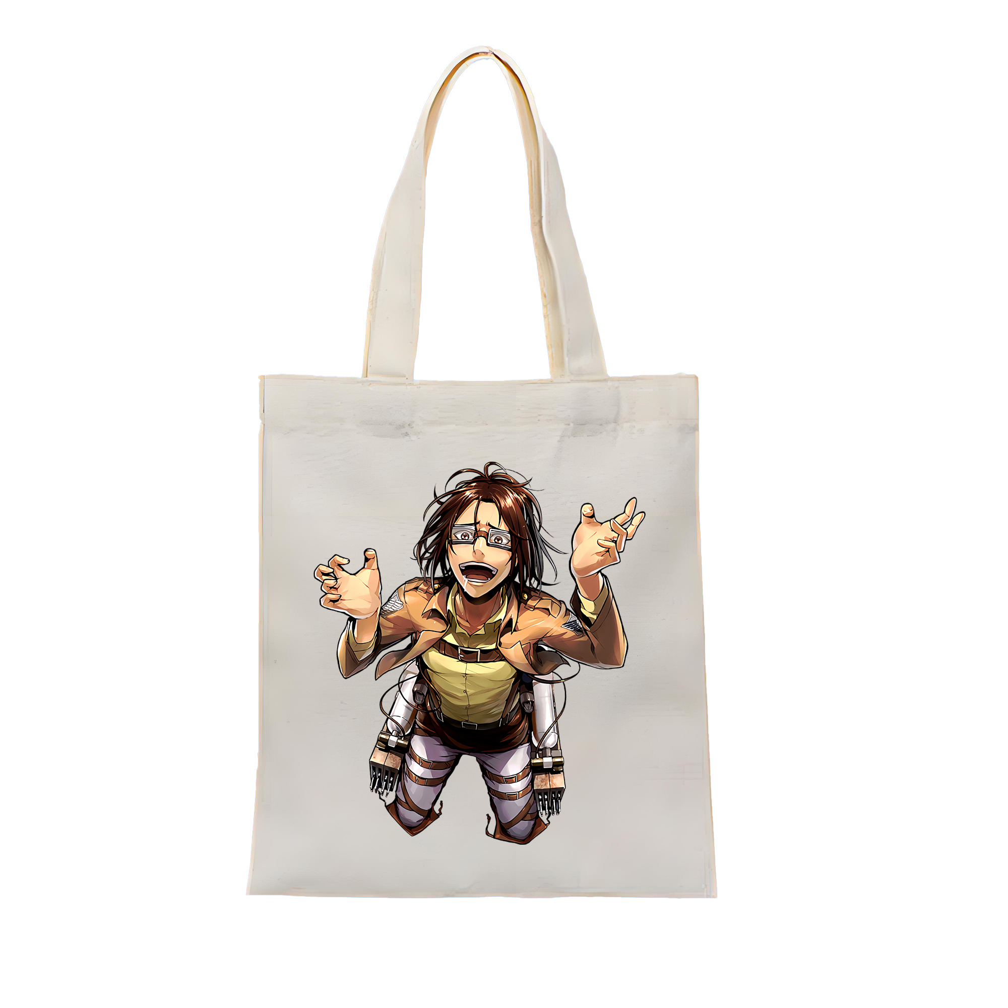 （画像用） 進撃の巨人 ハンジ·ゾエ Attack on Titan Hanji Zoe 縦型キャンバス生地手提げバッグ　トートバッグ