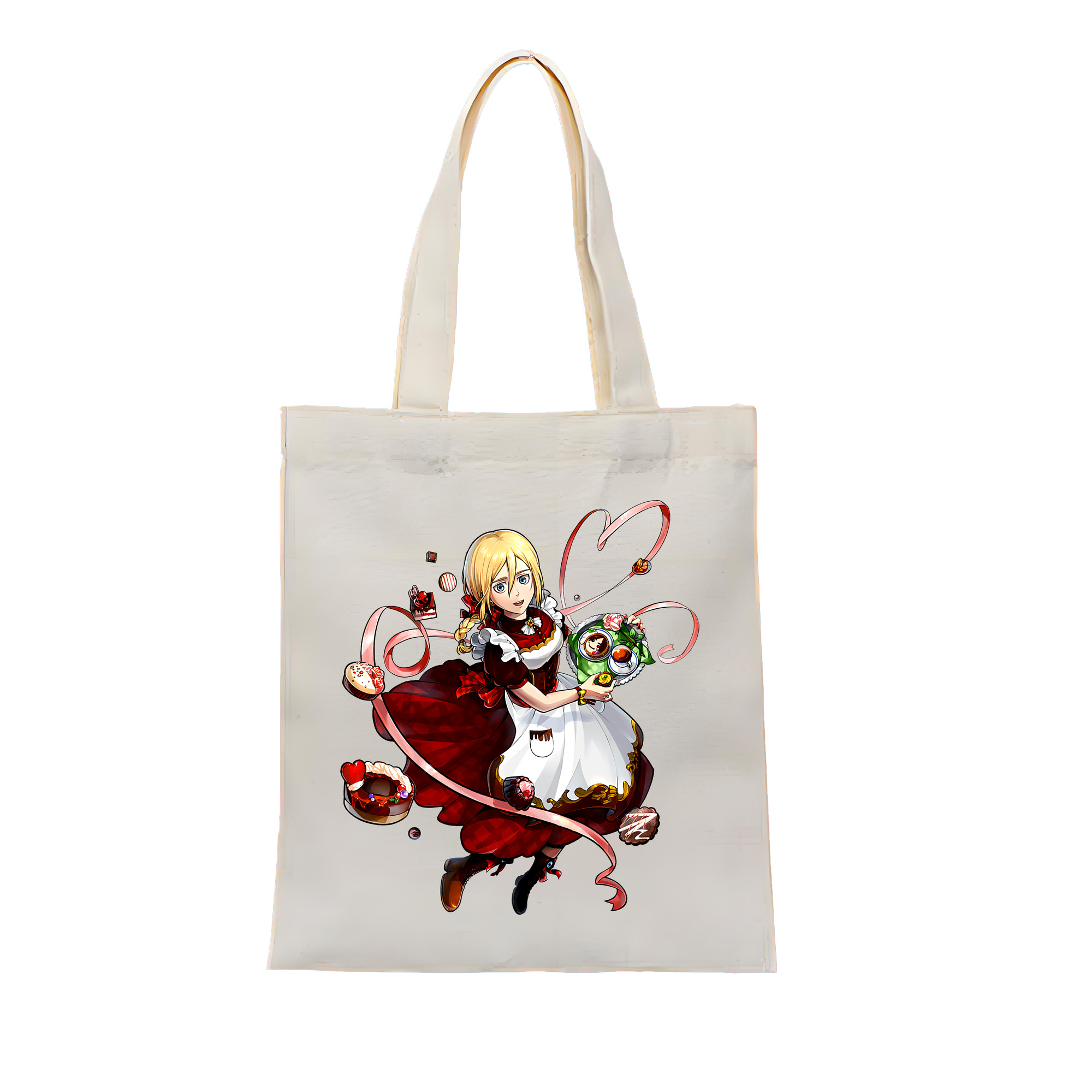 （画像用） 進撃の巨人 クリスタ·レンズ Attack on Titan Christa Lenz 縦型キャンバス生地手提げバッグ　トートバッグ