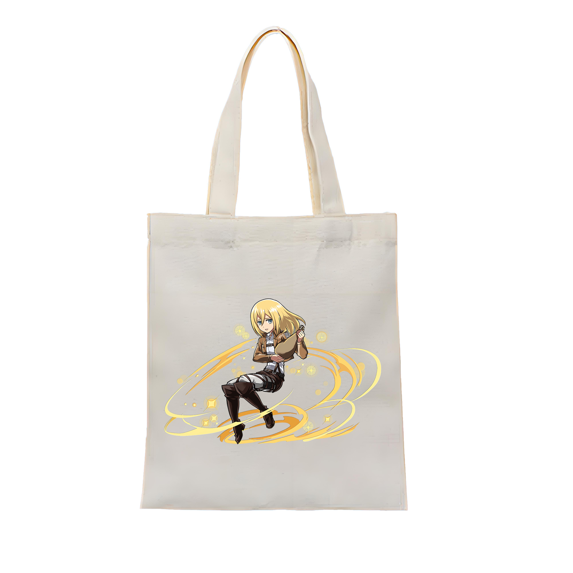 （画像用） 進撃の巨人 クリスタ·レンズ Attack on Titan Christa Lenz 縦型キャンバス生地手提げバッグ　トートバッグ