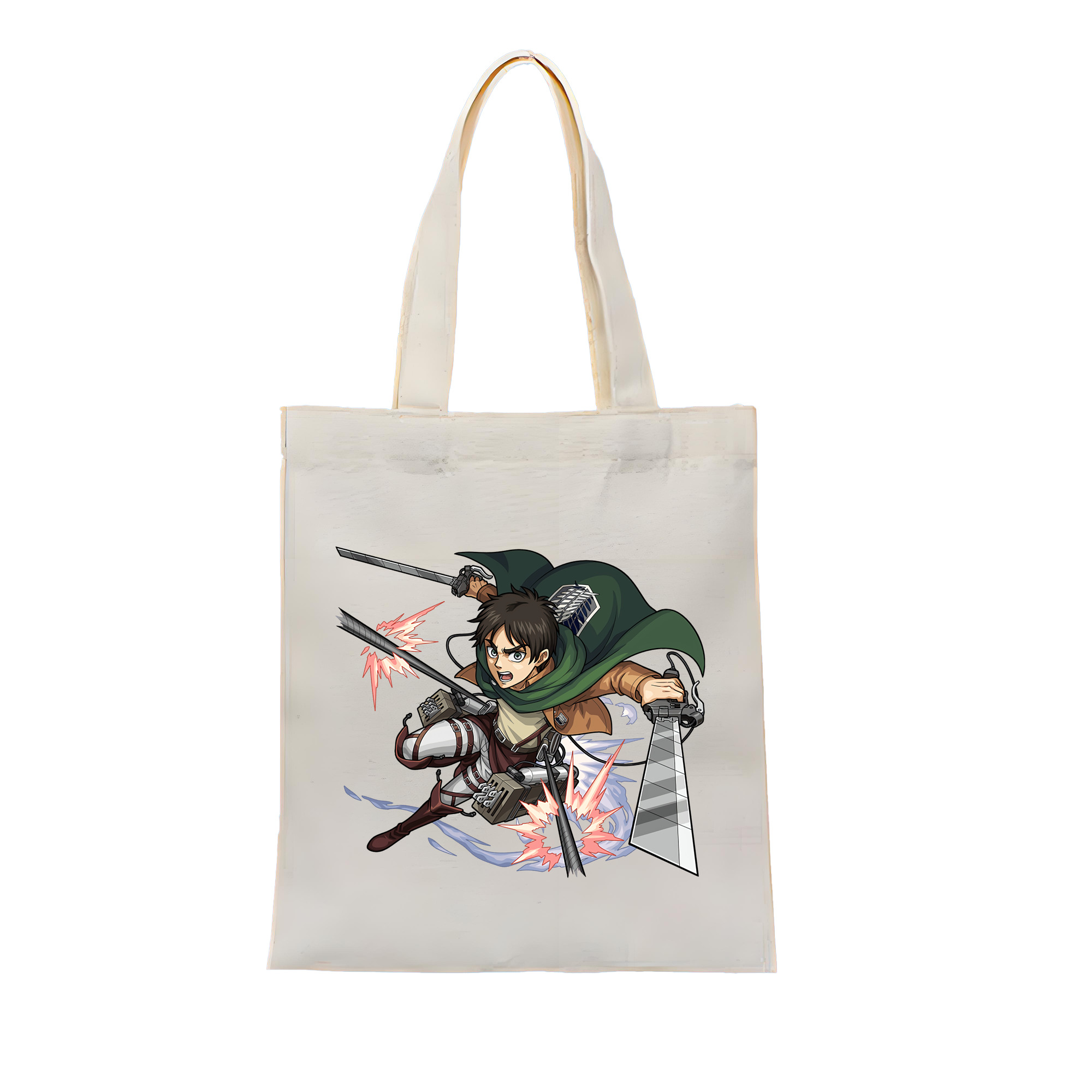 （画像用） 進撃の巨人 エレン･イェーガー Attack on Titan Eren Jäger 縦型キャンバス生地手提げバッグ　トートバッグ