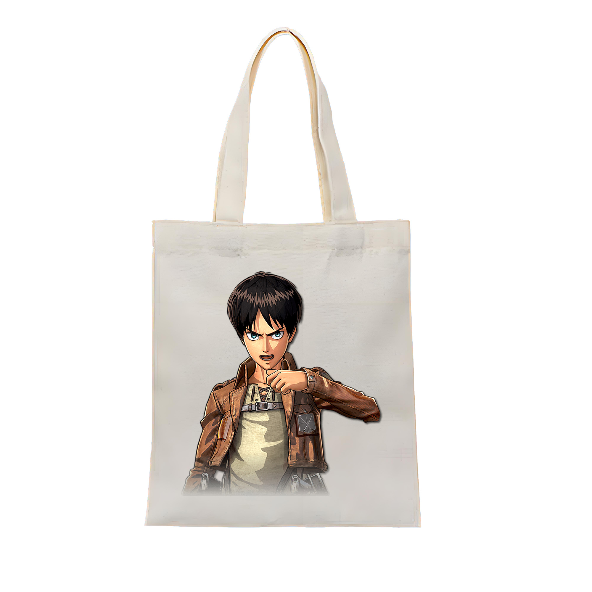 （画像用） 進撃の巨人 エレン･イェーガー Attack on Titan Eren Jäger 縦型キャンバス生地手提げバッグ　トートバッグ