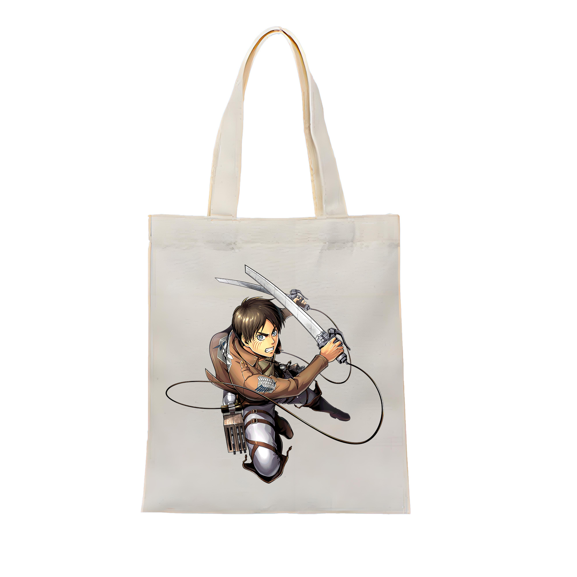 （画像用） 進撃の巨人 エレン･イェーガー Attack on Titan Eren Jäger 縦型キャンバス生地手提げバッグ　トートバッグ