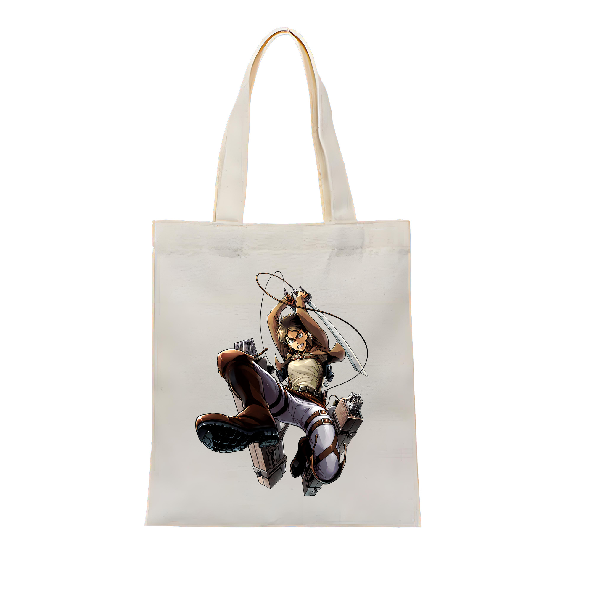 （画像用） 進撃の巨人 エレン･イェーガー Attack on Titan Eren Jäger 縦型キャンバス生地手提げバッグ　トートバッグ