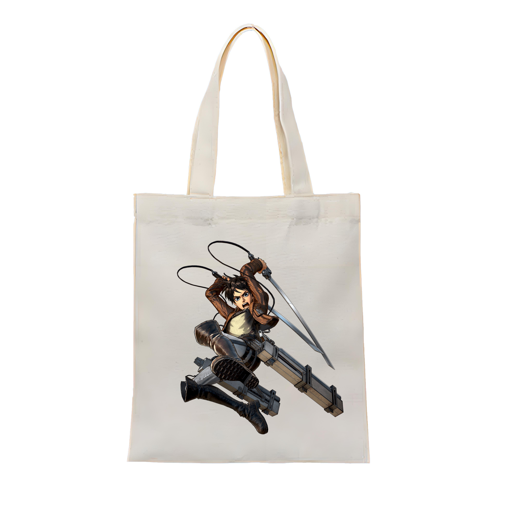 （画像用） 進撃の巨人 エレン･イェーガー Attack on Titan Eren Jäger 縦型キャンバス生地手提げバッグ　トートバッグ