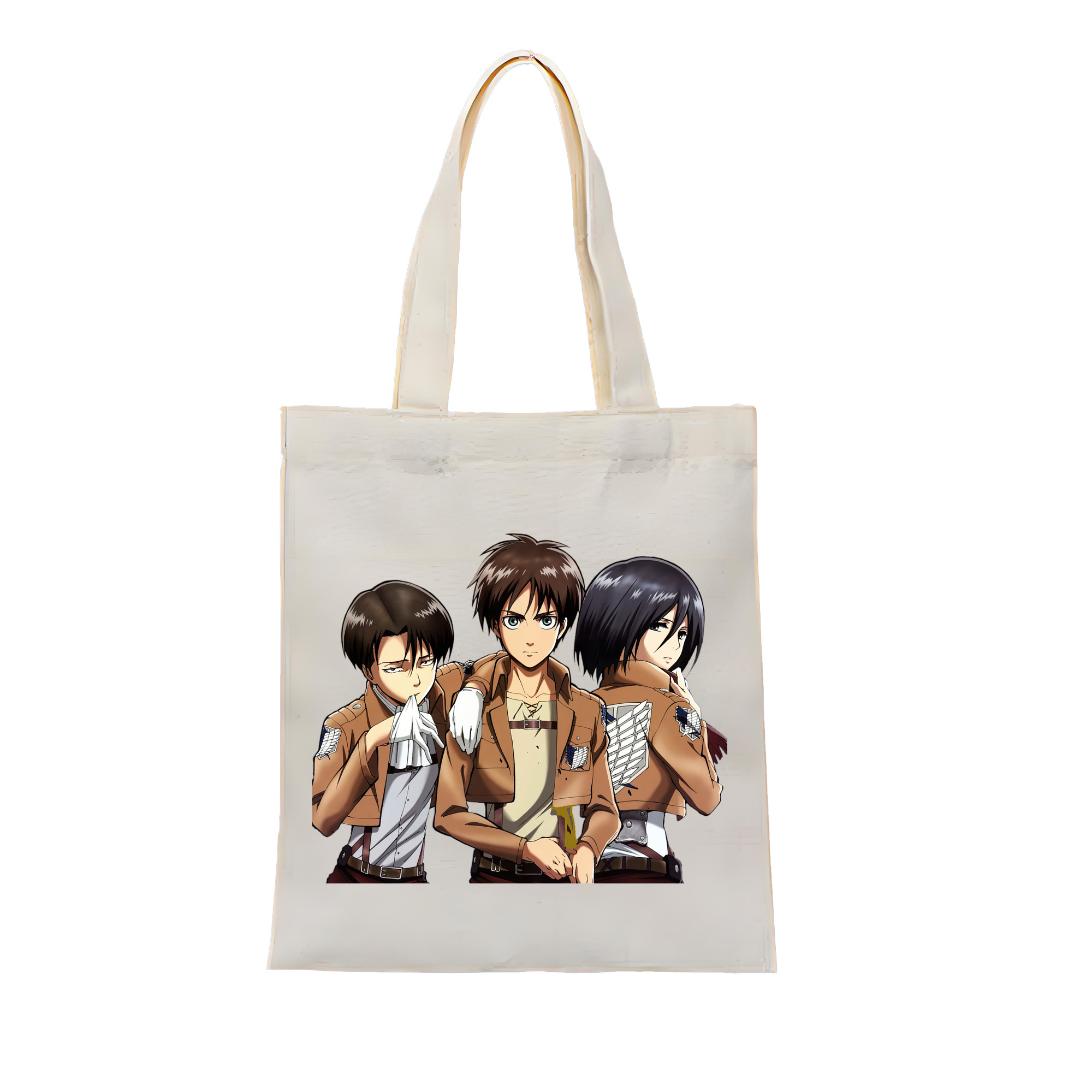 （画像用） 進撃の巨人 エレン･イェーガー Attack on Titan Eren Jäger 縦型キャンバス生地手提げバッグ　トートバッグ