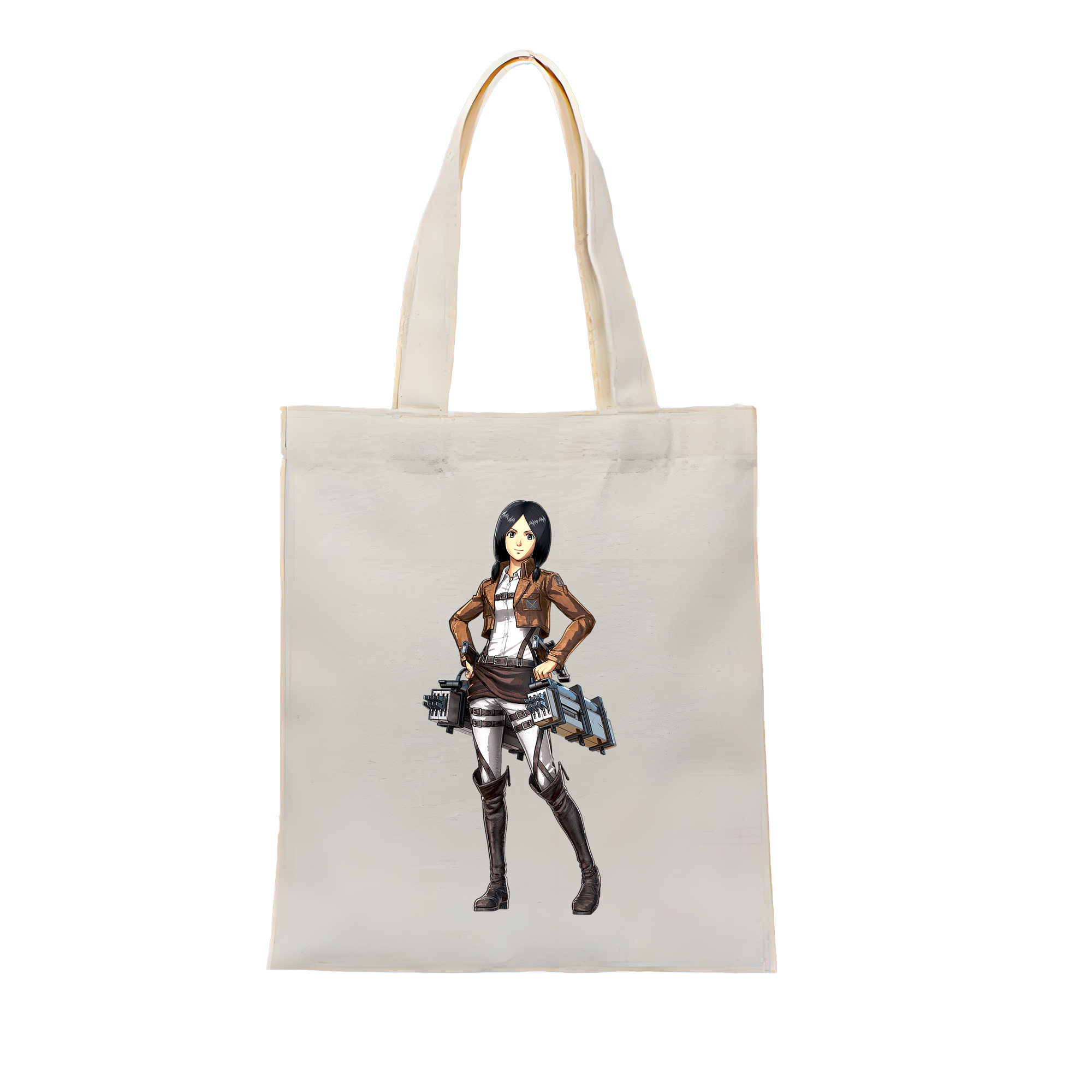 （画像用） 進撃の巨人 ミカサ·アッカーマン Attack on Titan Mikasa Ackerman 縦型キャンバス生地手提げバッグ　トートバッグ