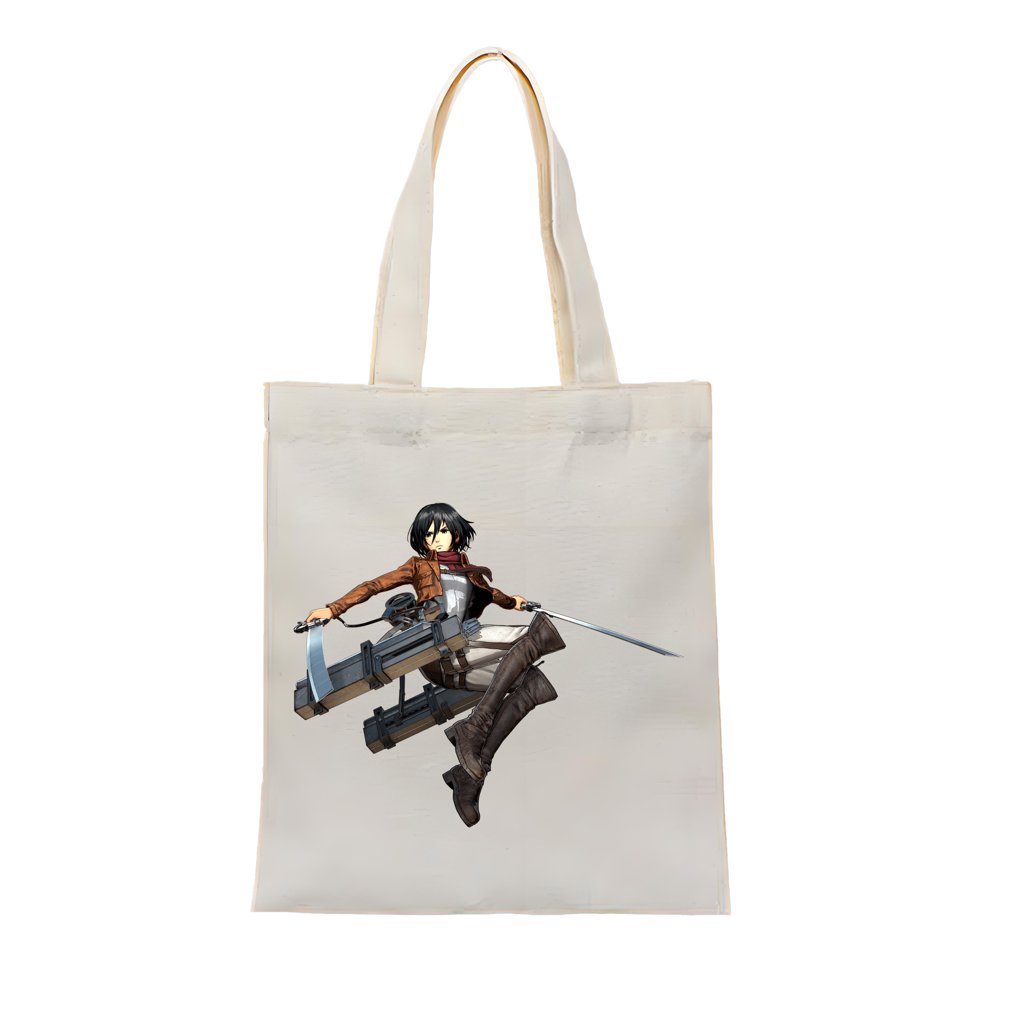 （画像用） 進撃の巨人 ミカサ·アッカーマン Attack on Titan Mikasa Ackerman 縦型キャンバス生地手提げバッグ　トートバッグ