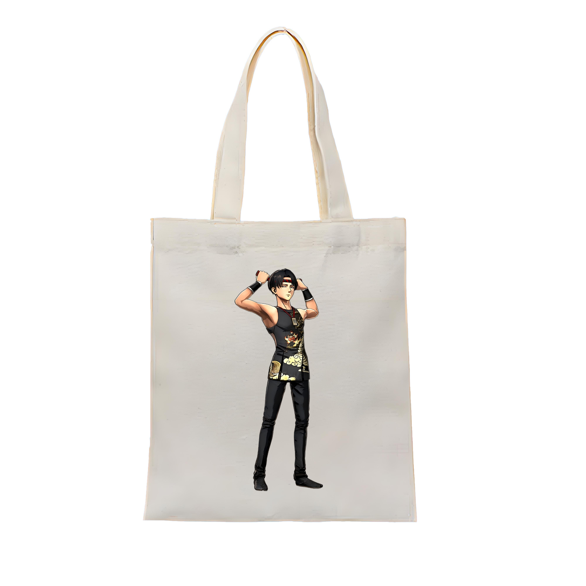 （画像用） 進撃の巨人 リヴァイ·アッカーマン Attack on Titan Levi Ackerman 縦型キャンバス生地手提げバッグ　トートバッグ