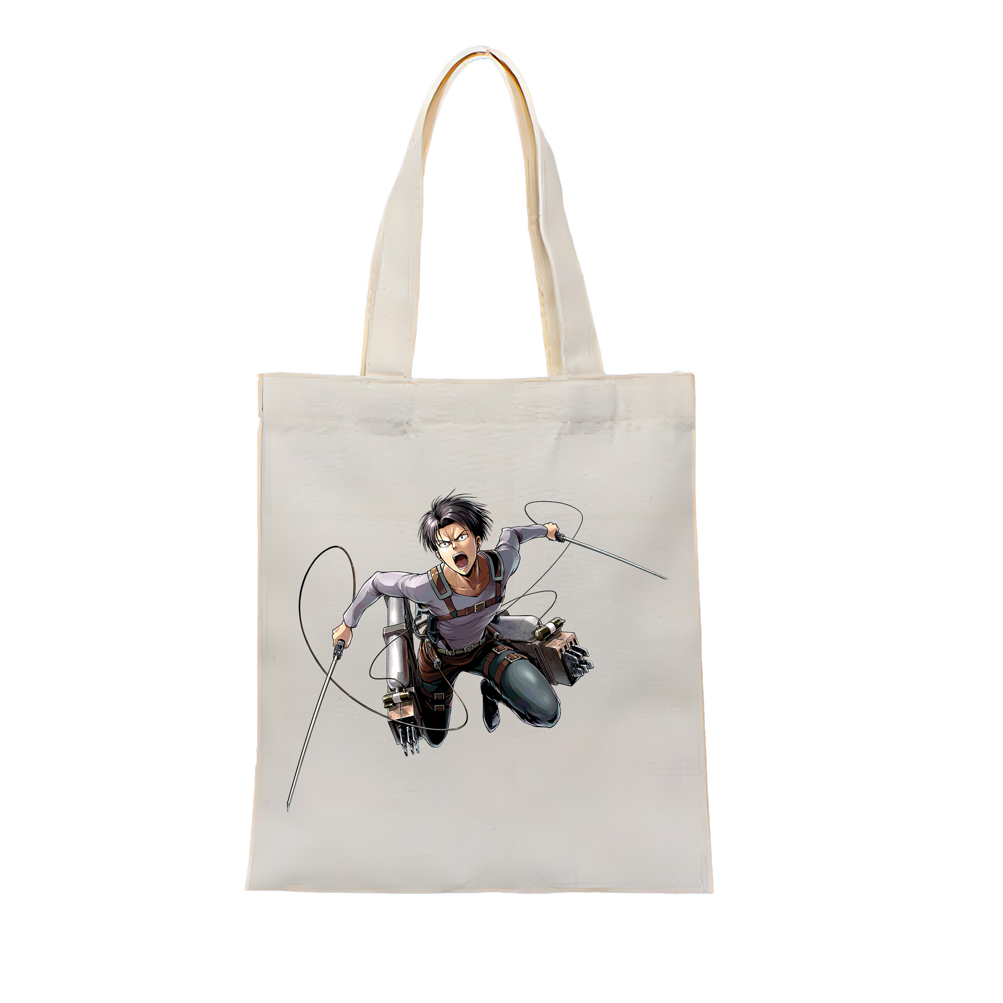 （画像用） 進撃の巨人 リヴァイ·アッカーマン Attack on Titan Levi Ackerman 縦型キャンバス生地手提げバッグ　トートバッグ