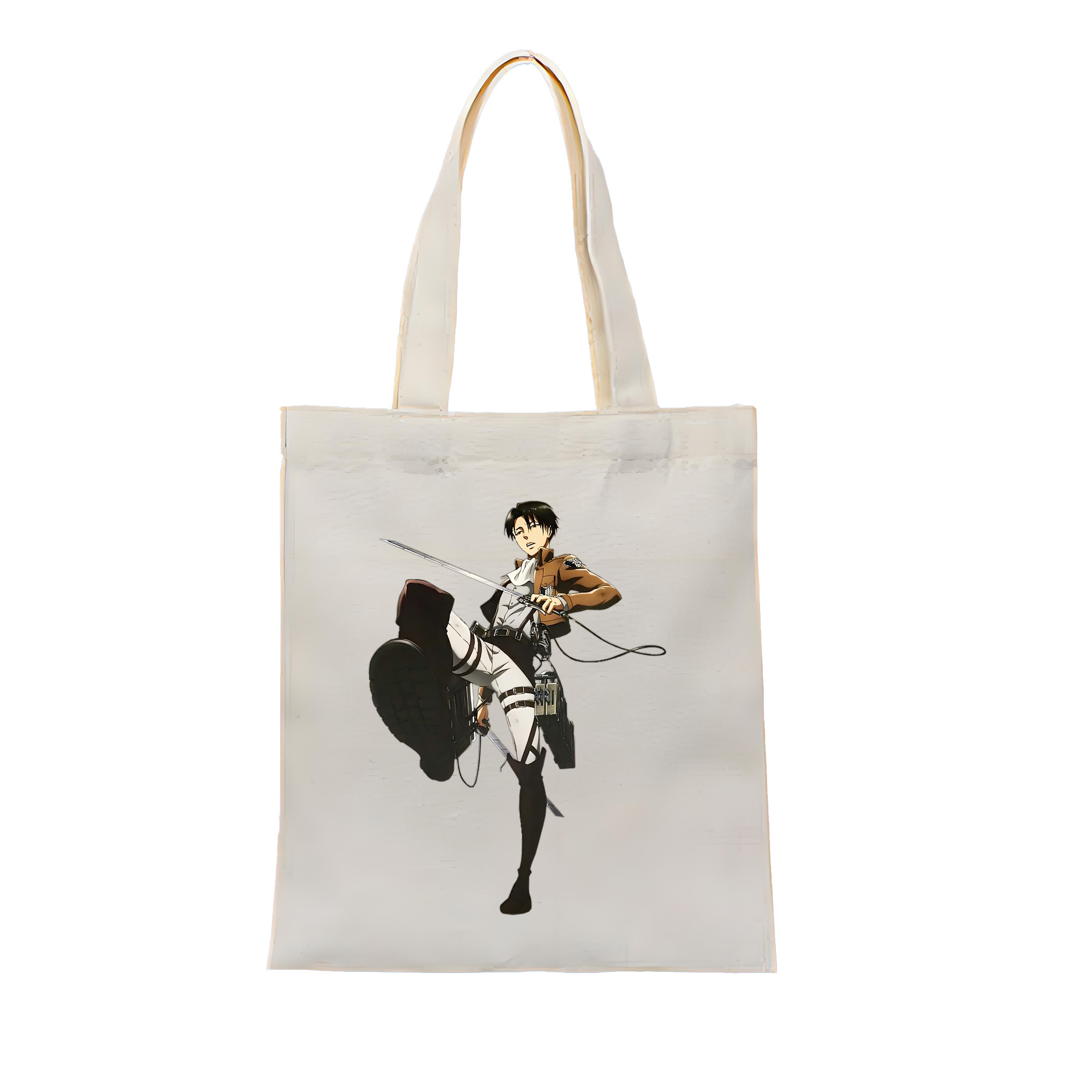 （画像用） 進撃の巨人 リヴァイ·アッカーマン Attack on Titan Levi Ackerman 縦型キャンバス生地手提げバッグ　トートバッグ