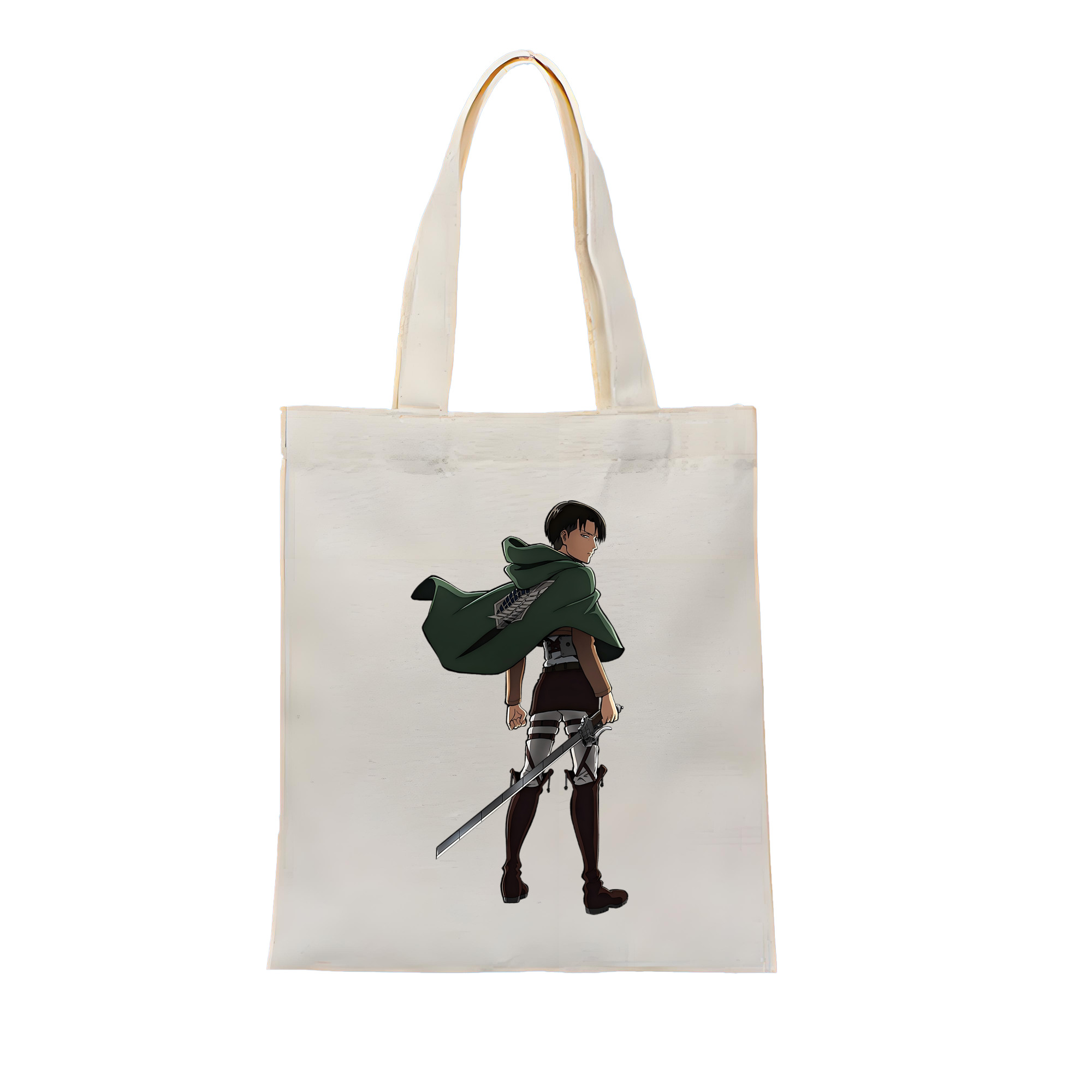 （画像用） 進撃の巨人 リヴァイ·アッカーマン Attack on Titan Levi Ackerman 縦型キャンバス生地手提げバッグ　トートバッグ