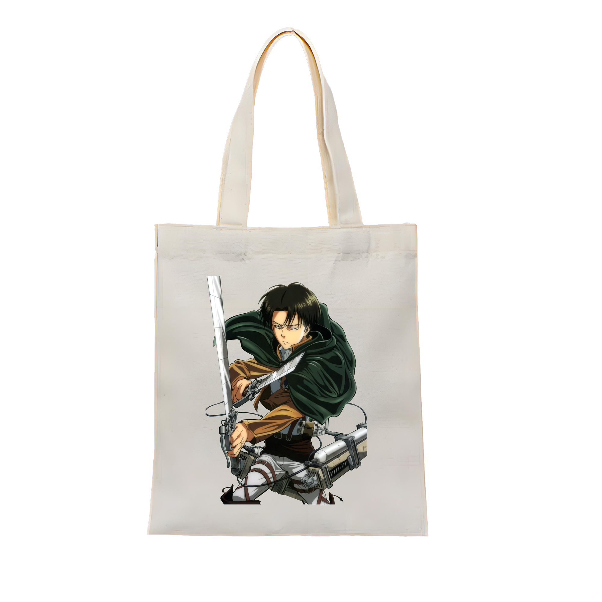 （画像用） 進撃の巨人 リヴァイ·アッカーマン Attack on Titan Levi Ackerman 縦型キャンバス生地手提げバッグ　トートバッグ