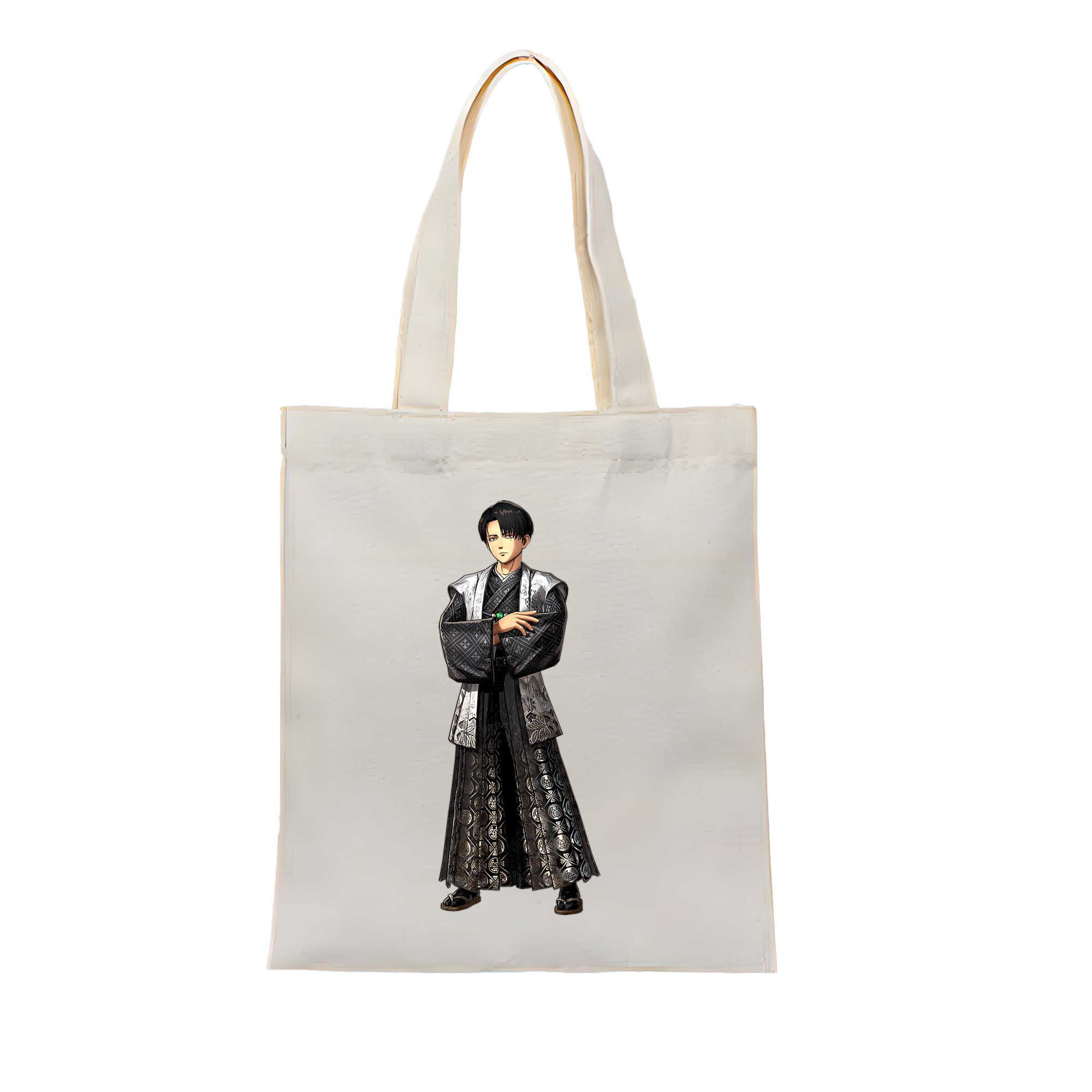 （画像用） 進撃の巨人 リヴァイ·アッカーマン Attack on Titan Levi Ackerman 縦型キャンバス生地手提げバッグ　トートバッグ