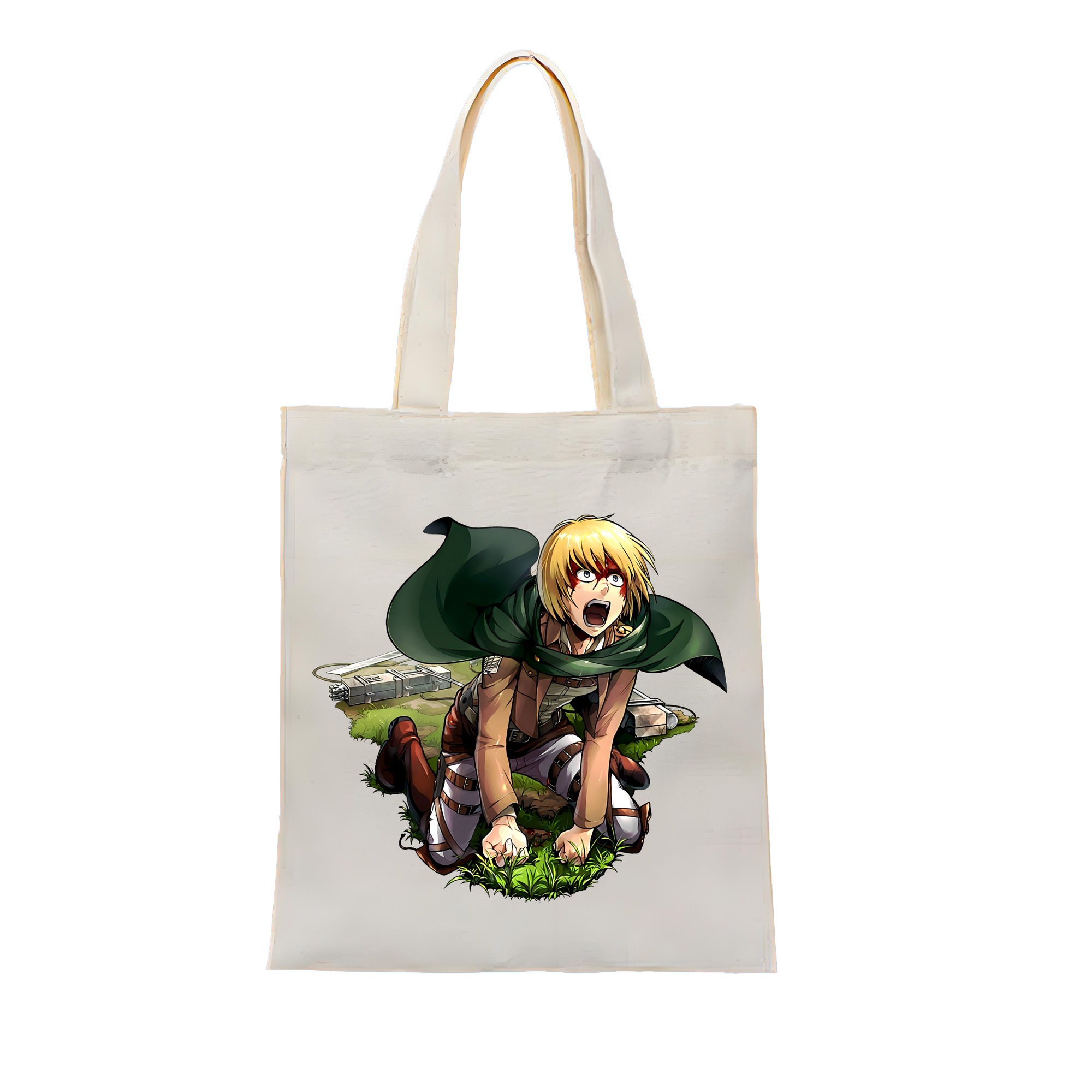 （画像用） 進撃の巨人 アルミン·アルレルト Attack on Titan Armin Arlert 縦型キャンバス生地手提げバッグ　トートバッグ