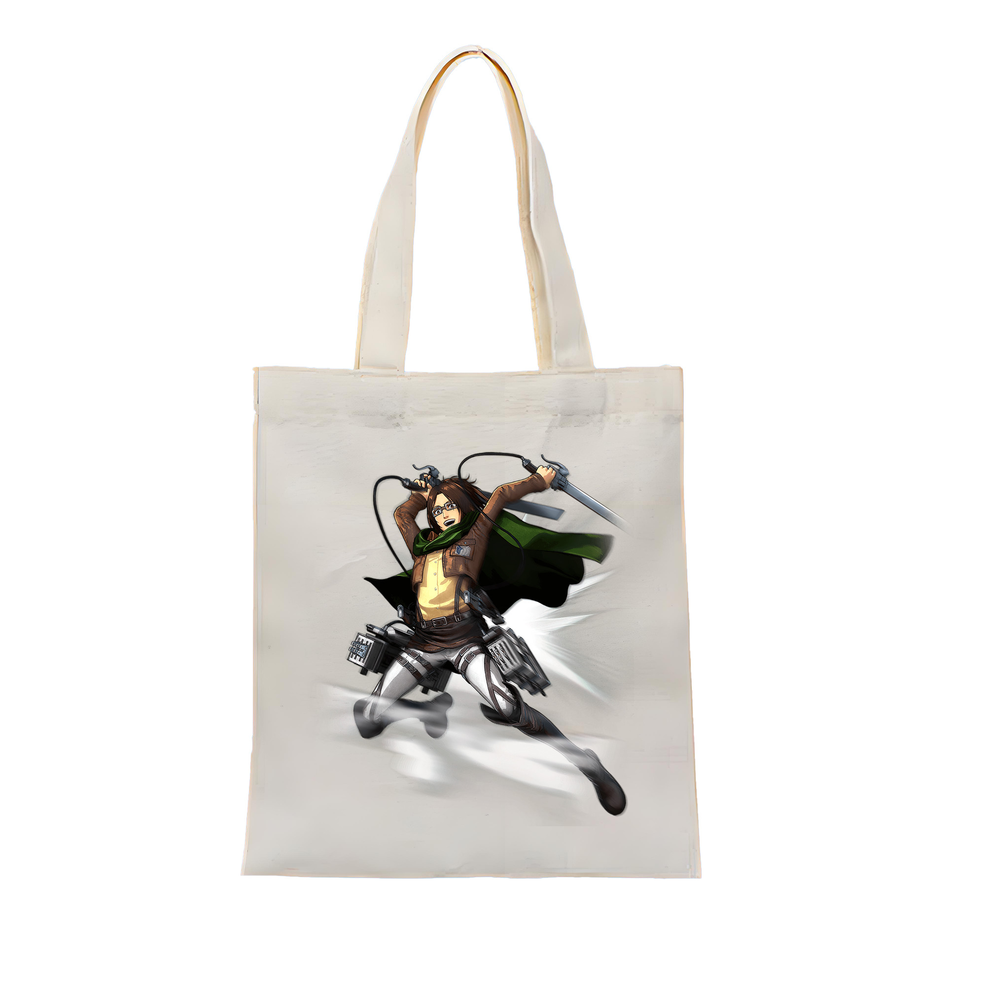 （画像用） 進撃の巨人 ハンジ·ゾエ Attack on Titan Hanji Zoe 縦型キャンバス生地手提げバッグ　トートバッグ