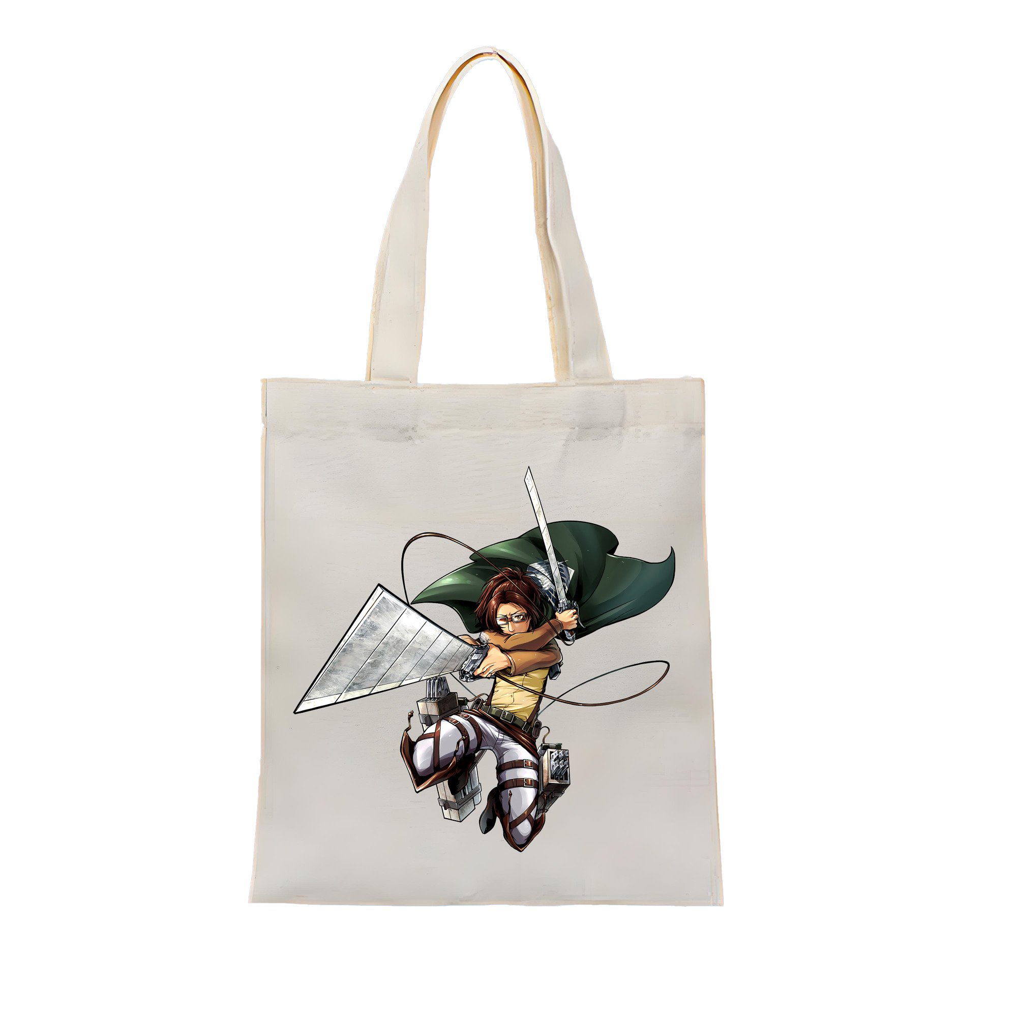 （画像用） 進撃の巨人 ハンジ·ゾエ Attack on Titan Hanji Zoe 縦型キャンバス生地手提げバッグ　トートバッグ