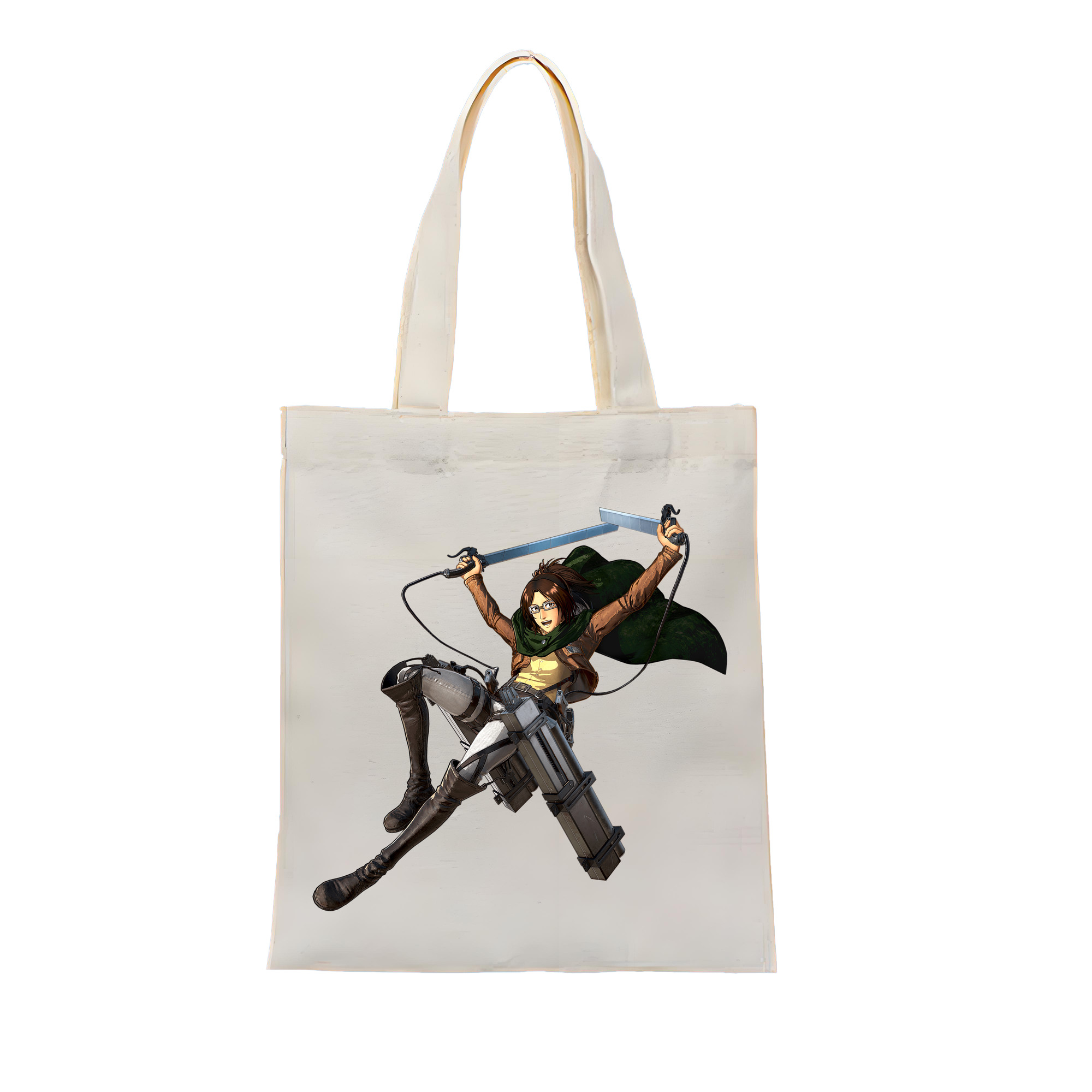 （画像用） 進撃の巨人 ハンジ·ゾエ Attack on Titan Hanji Zoe 縦型キャンバス生地手提げバッグ　トートバッグ