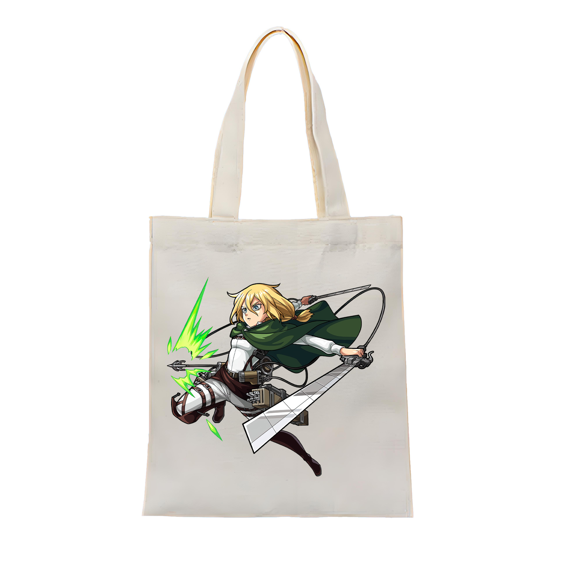 （画像用） 進撃の巨人 クリスタ·レンズ Attack on Titan Christa Lenz 縦型キャンバス生地手提げバッグ　トートバッグ
