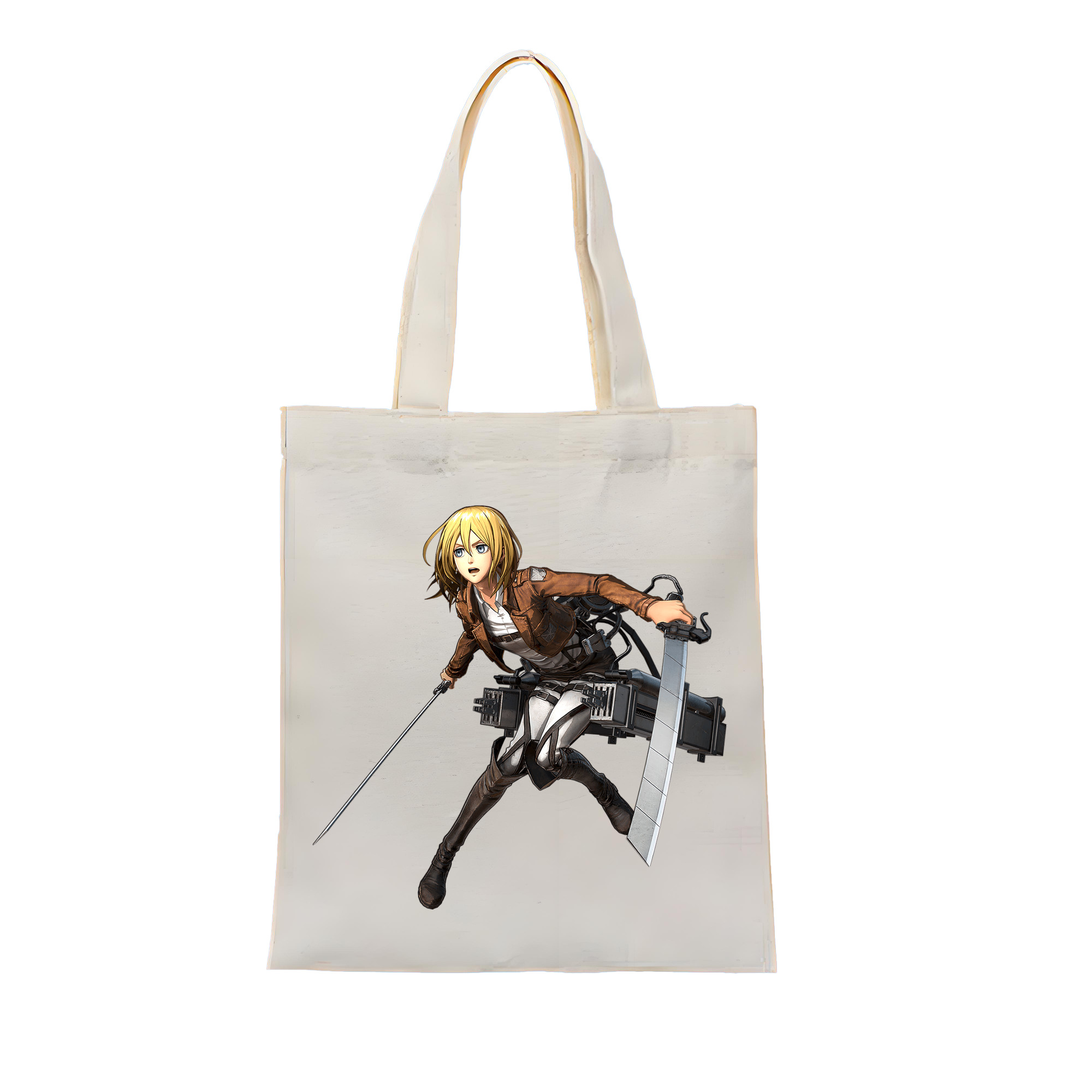 （画像用） 進撃の巨人 クリスタ·レンズ Attack on Titan Christa Lenz 縦型キャンバス生地手提げバッグ　トートバッグ