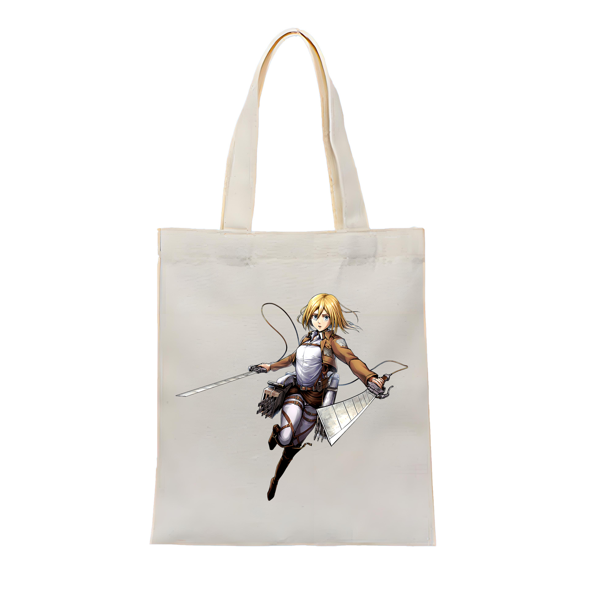 （画像用） 進撃の巨人 クリスタ·レンズ Attack on Titan Christa Lenz 縦型キャンバス生地手提げバッグ　トートバッグ