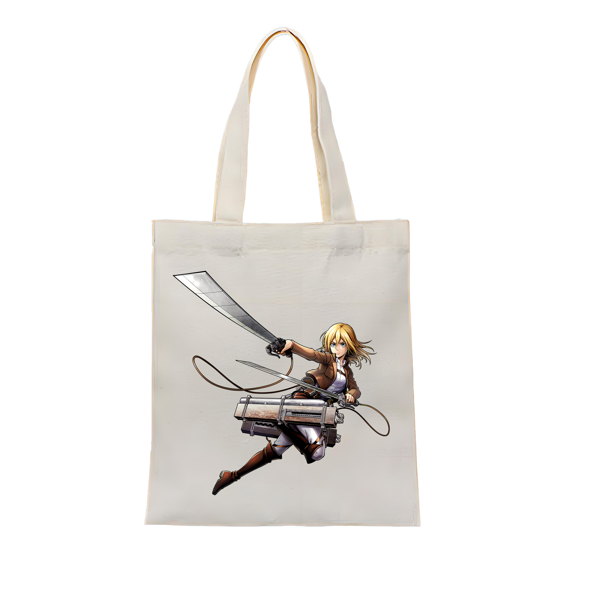 （画像用） 進撃の巨人 クリスタ·レンズ Attack on Titan Christa Lenz 縦型キャンバス生地手提げバッグ　トートバッグ