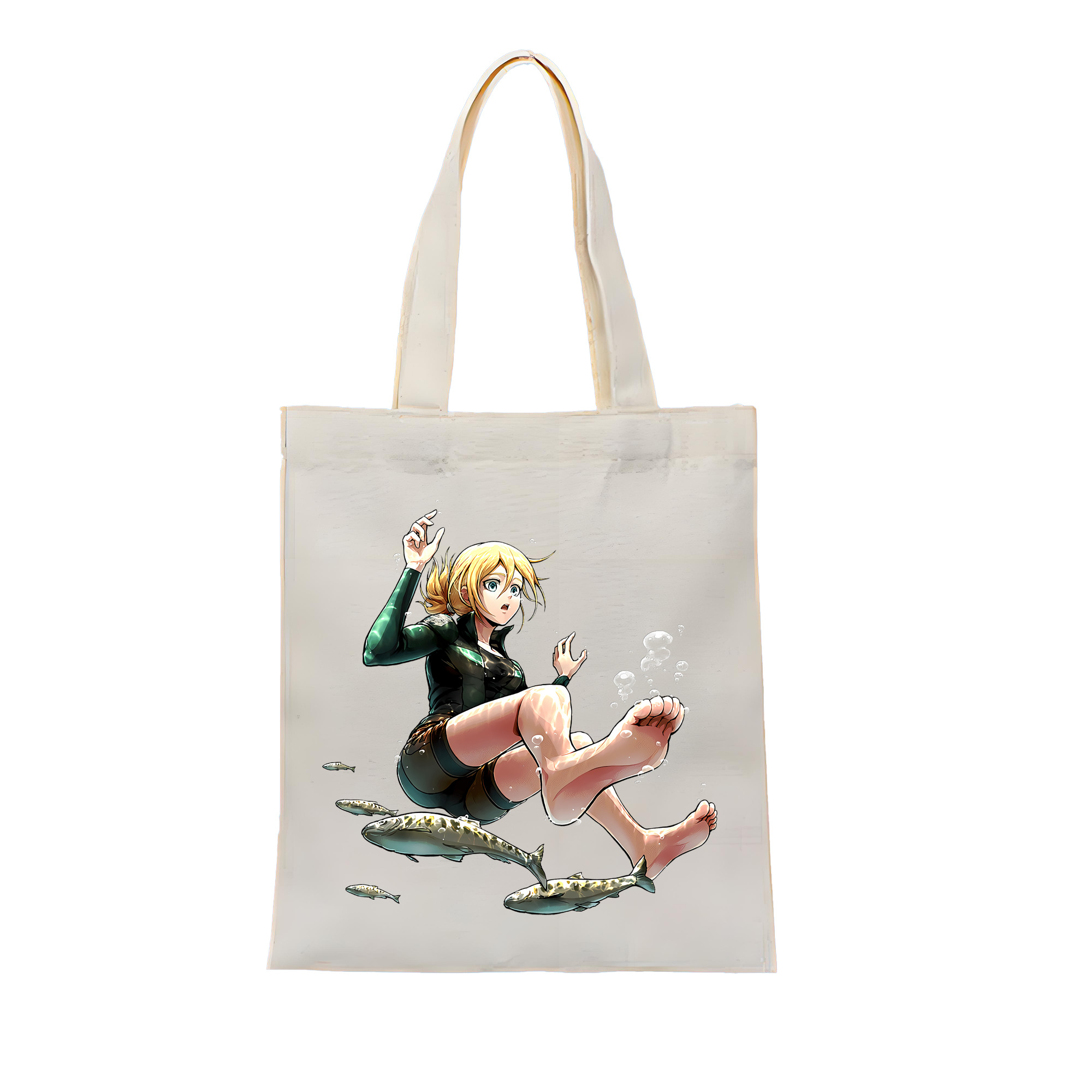 （画像用） 進撃の巨人 クリスタ·レンズ Attack on Titan Christa Lenz 縦型キャンバス生地手提げバッグ　トートバッグ