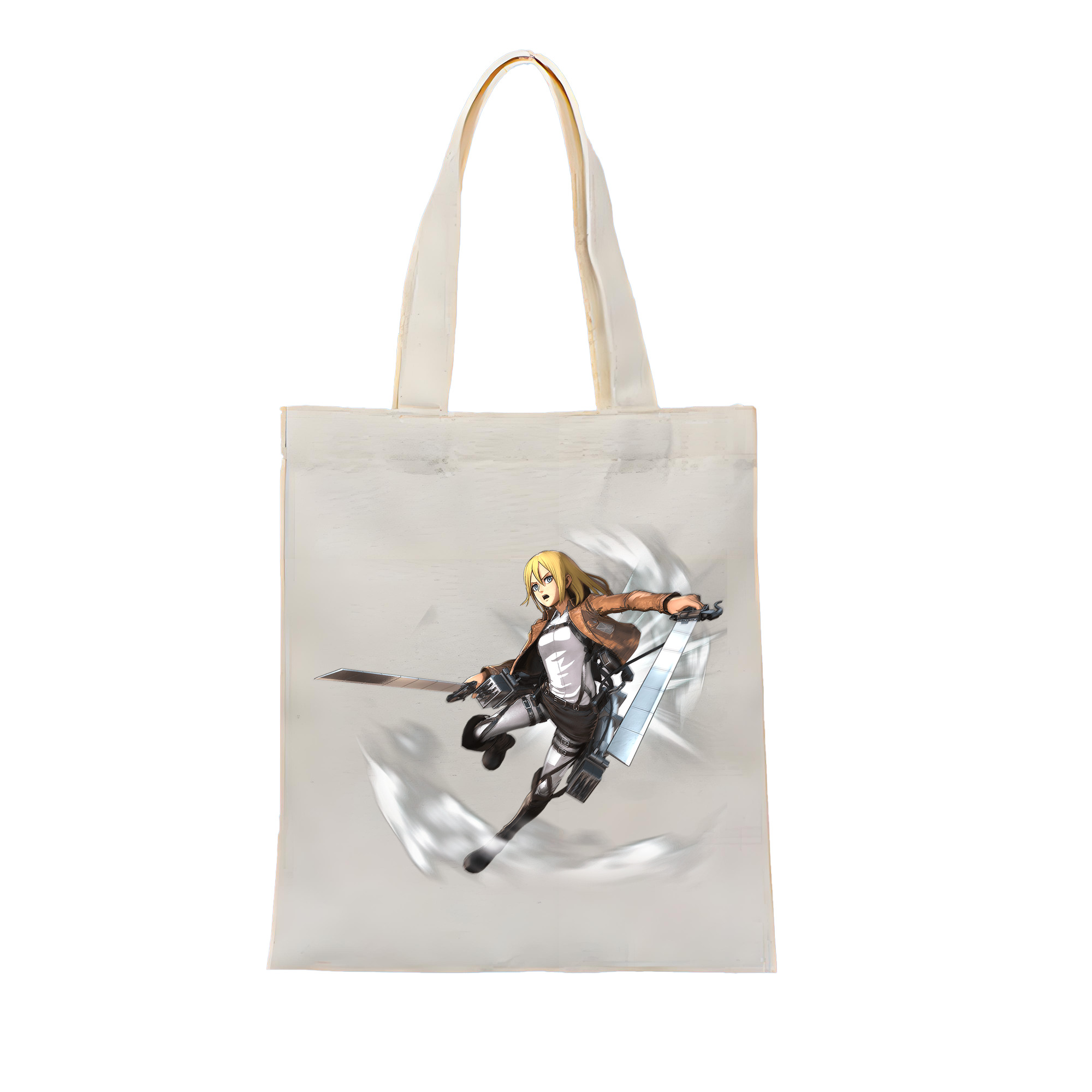 （画像用） 進撃の巨人 クリスタ·レンズ Attack on Titan Christa Lenz 縦型キャンバス生地手提げバッグ　トートバッグ