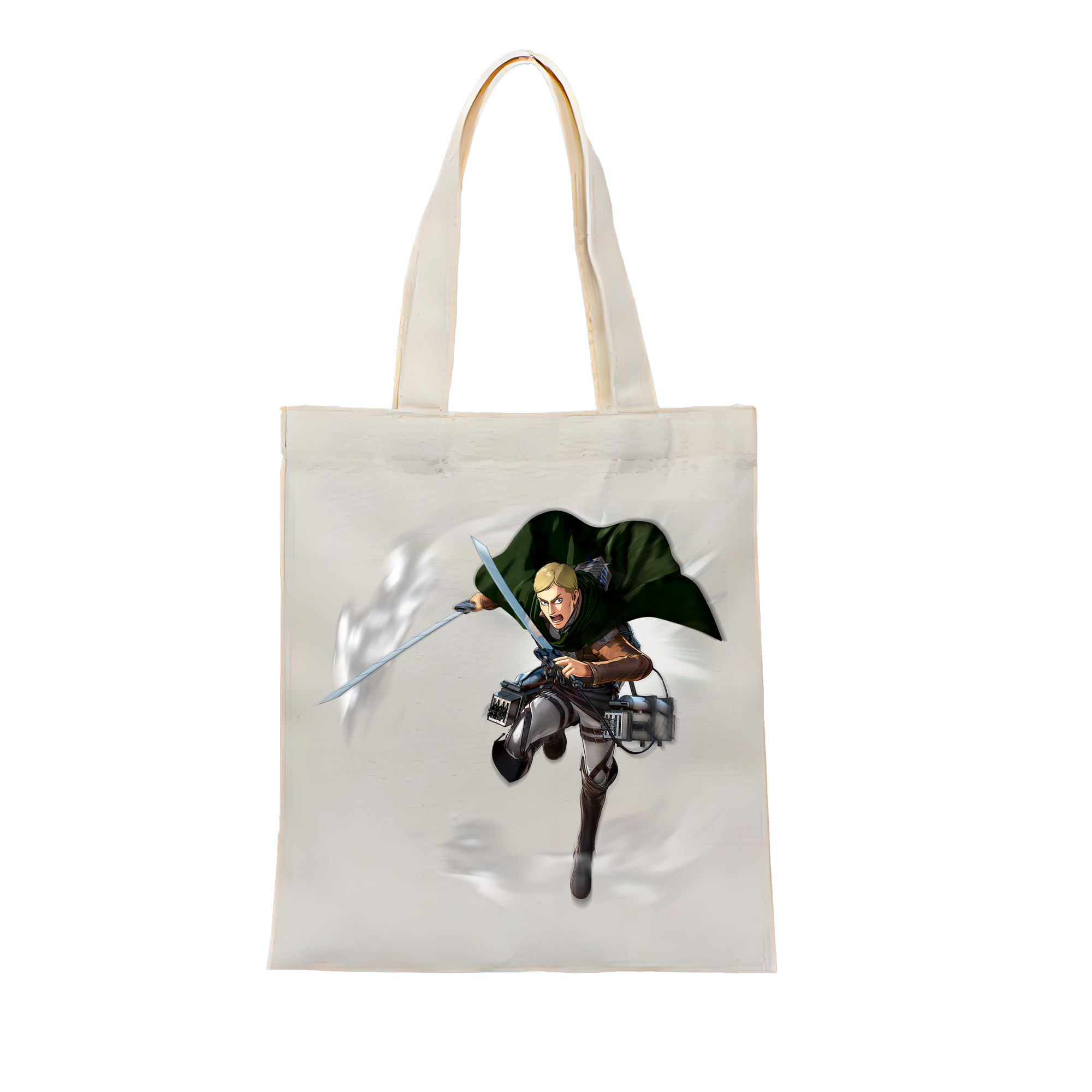 （画像用） 進撃の巨人 エルヴィン・スミス Attack on Titan Erwin Smith 縦型キャンバス生地手提げバッグ　トートバッグ