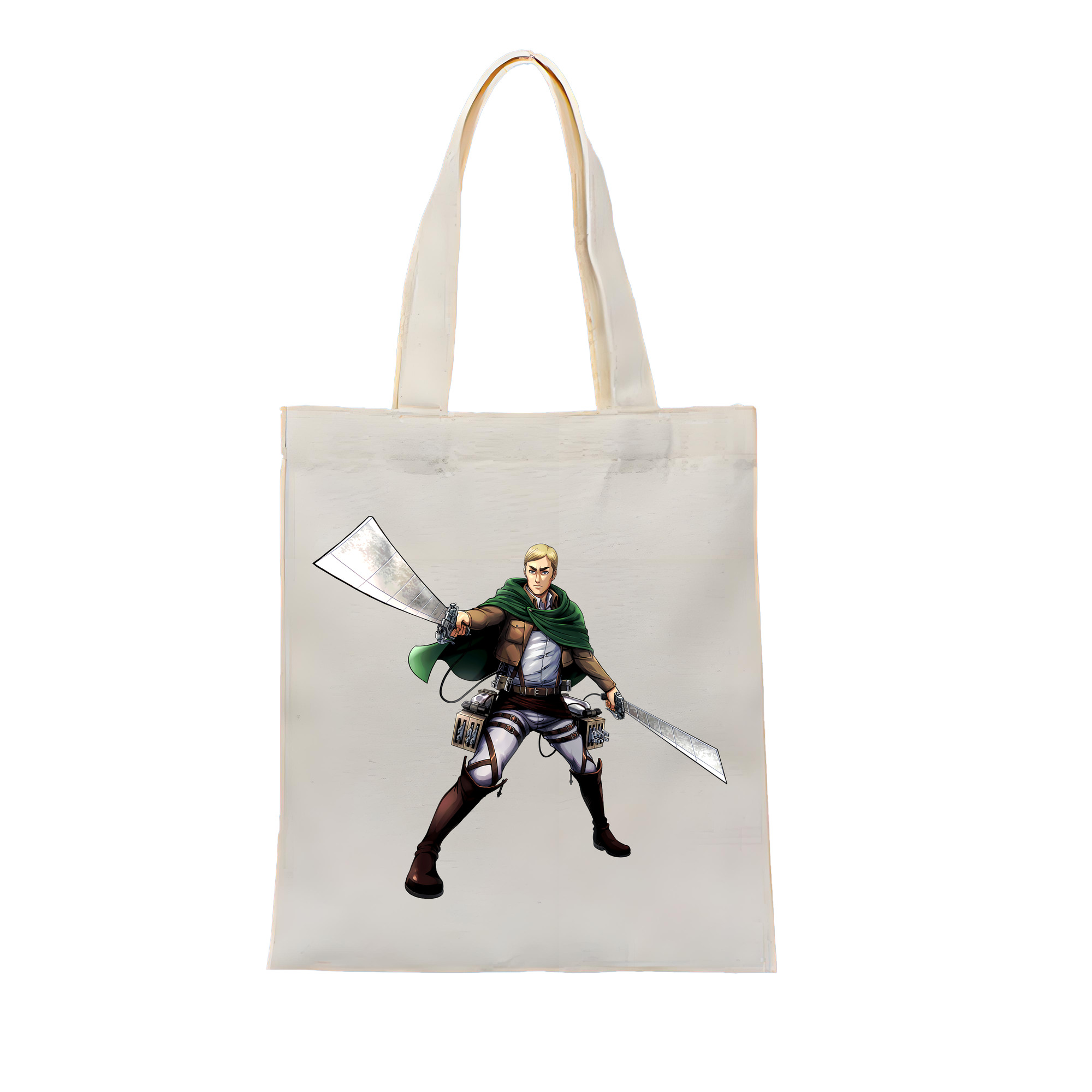 （画像用） 進撃の巨人 エルヴィン・スミス Attack on Titan Erwin Smith 縦型キャンバス生地手提げバッグ　トートバッグ