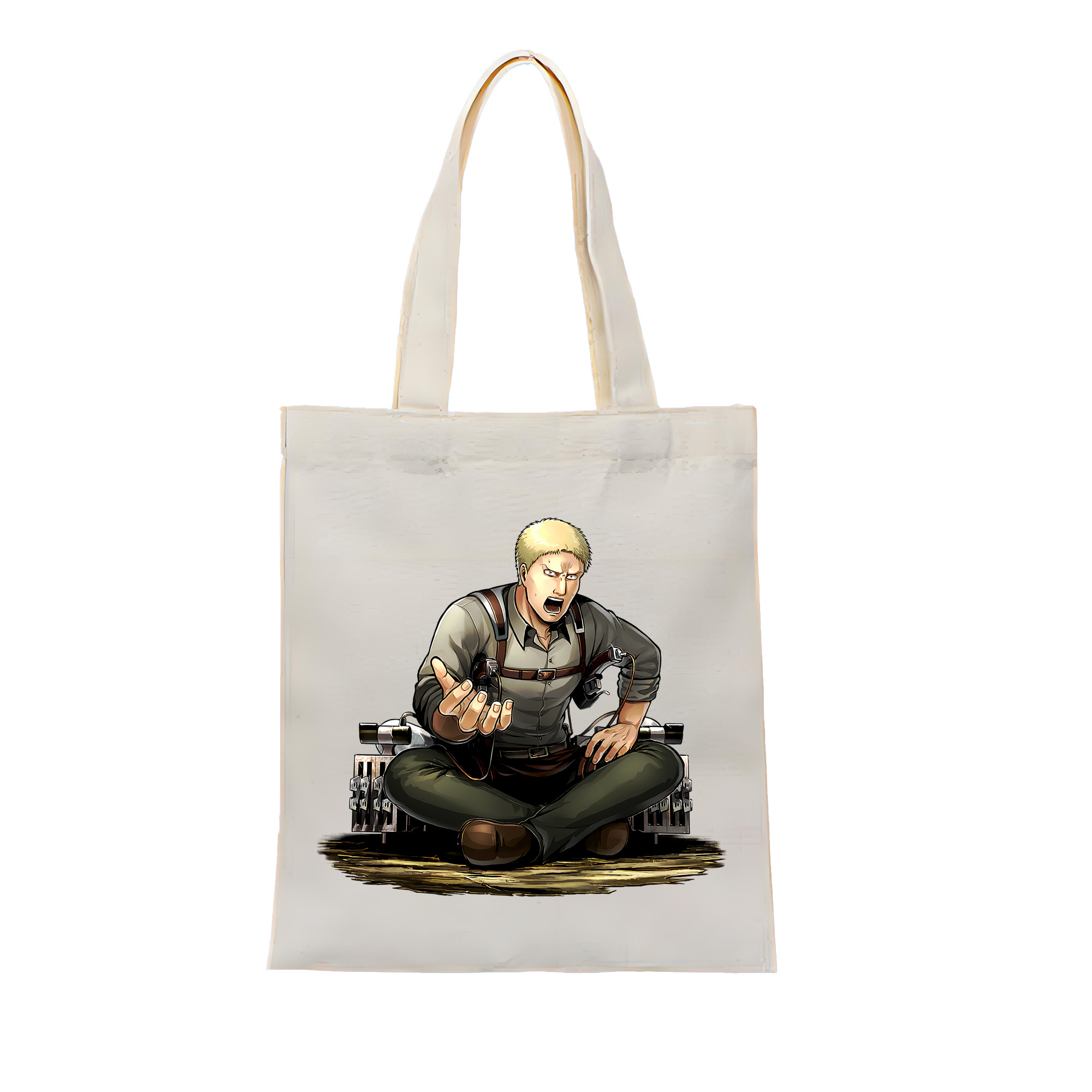 （画像用） 進撃の巨人 ライナー・ブラウン Attack on Titan Reiner Braun 縦型キャンバス生地手提げバッグ　トートバッグ