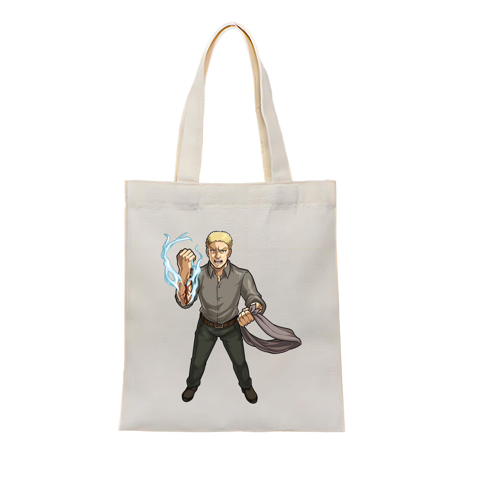 （画像用） 進撃の巨人 ライナー・ブラウン Attack on Titan Reiner Braun 縦型キャンバス生地手提げバッグ　トートバッグ
