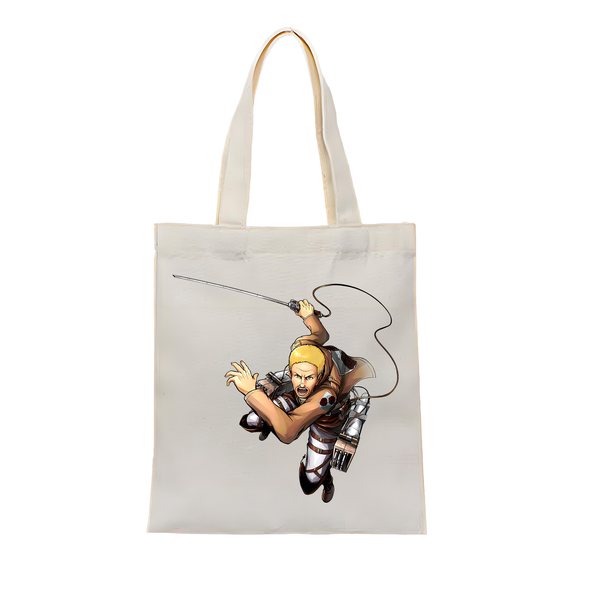 （画像用） 進撃の巨人 ハンネス Attack on Titan Hannes 縦型キャンバス生地手提げバッグ　トートバッグ