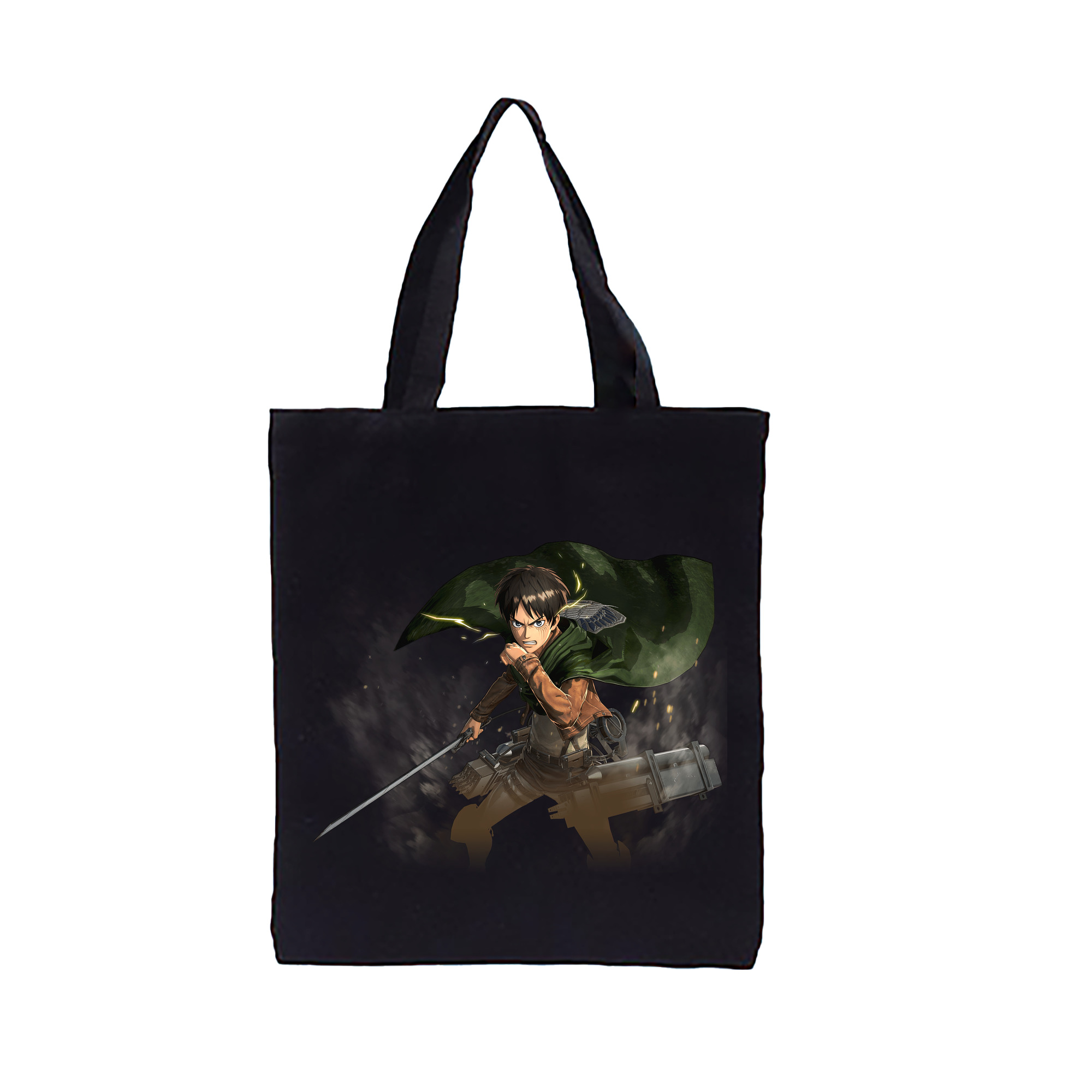 （画像用） 進撃の巨人 エレン･イェーガー Attack on Titan Eren Jäger 縦型キャンバス生地手提げバッグ　トートバッグ