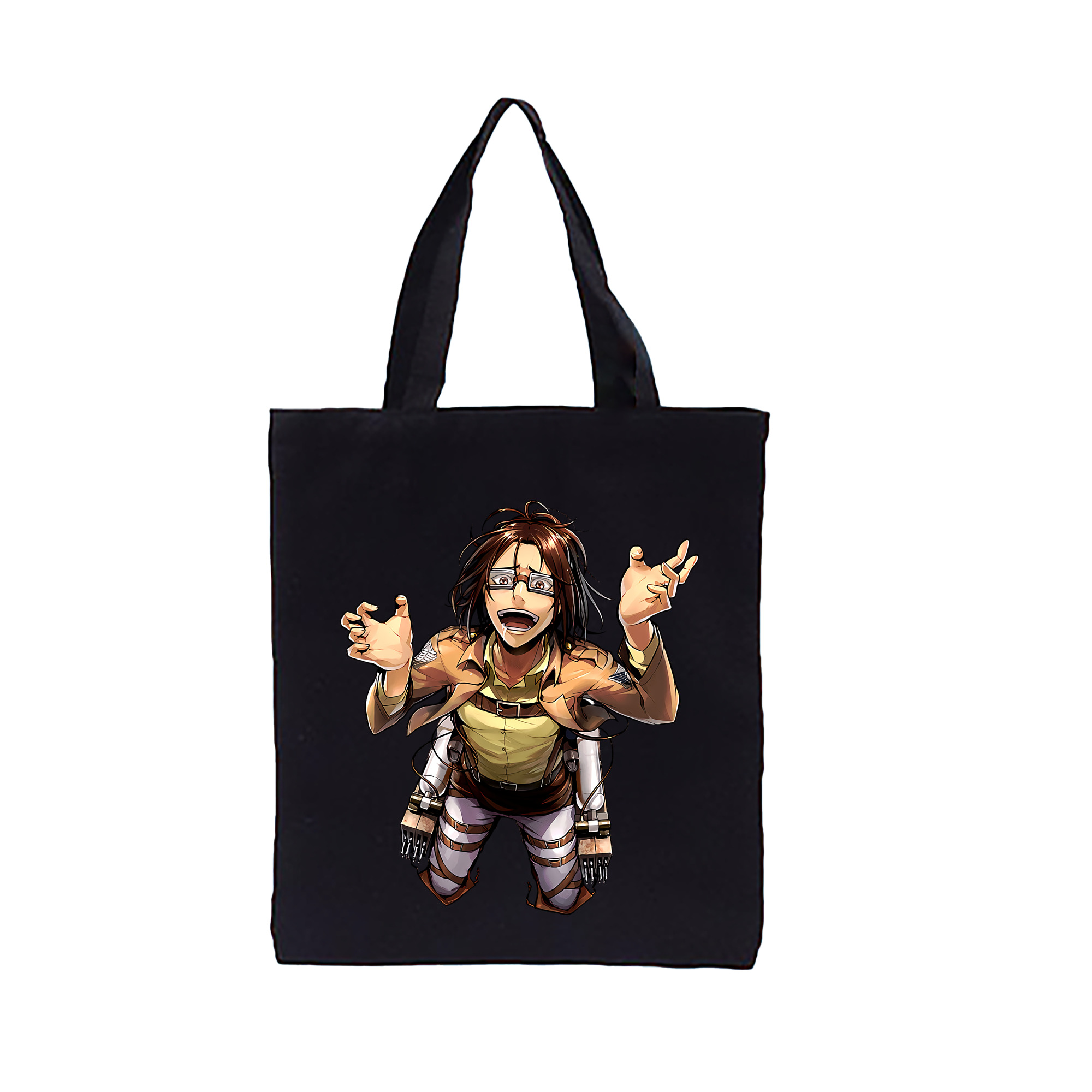 （画像用） 進撃の巨人 ハンジ·ゾエ Attack on Titan Hanji Zoe 縦型キャンバス生地手提げバッグ　トートバッグ