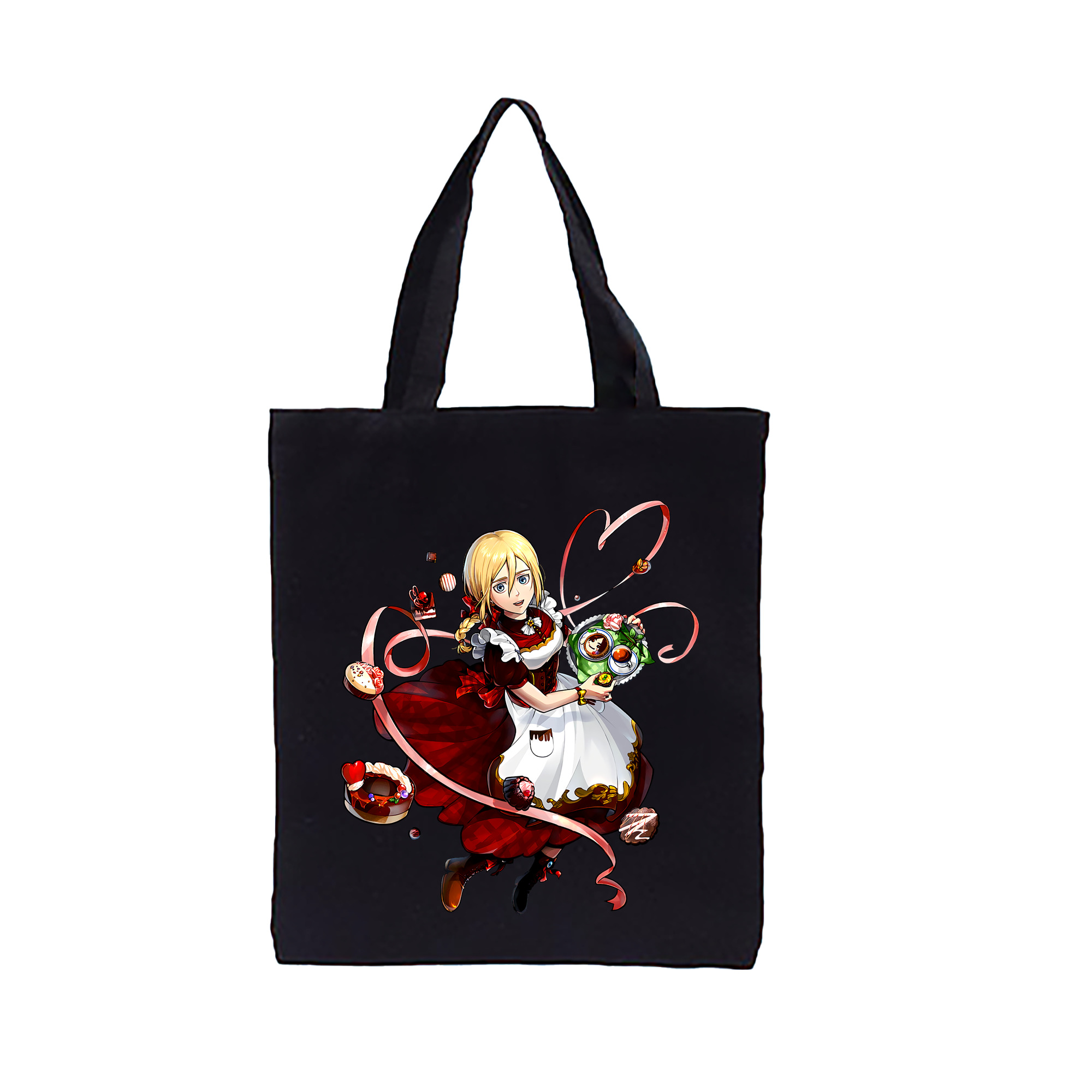 （画像用） 進撃の巨人 クリスタ·レンズ Attack on Titan Christa Lenz 縦型キャンバス生地手提げバッグ　トートバッグ