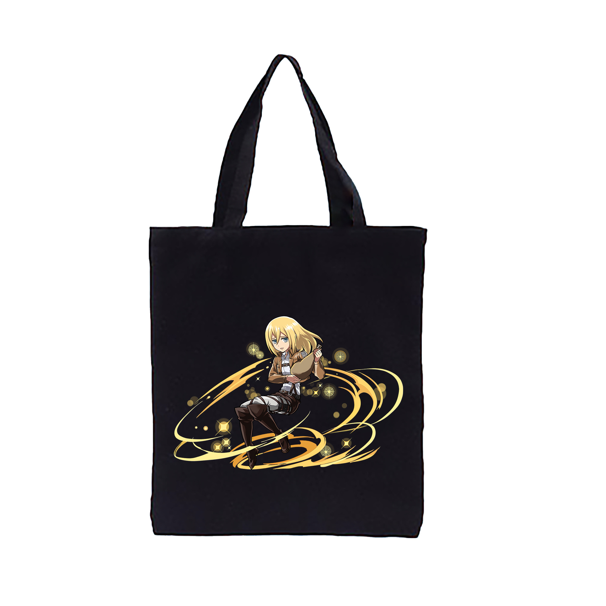 （画像用） 進撃の巨人 クリスタ·レンズ Attack on Titan Christa Lenz 縦型キャンバス生地手提げバッグ　トートバッグ