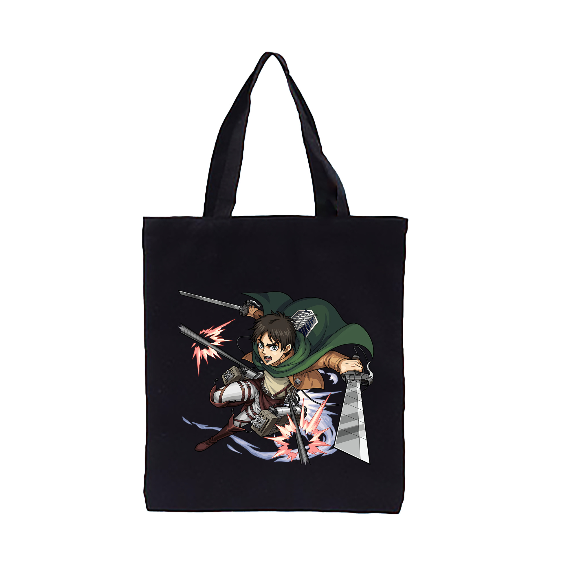 （画像用） 進撃の巨人 エレン･イェーガー Attack on Titan Eren Jäger 縦型キャンバス生地手提げバッグ　トートバッグ