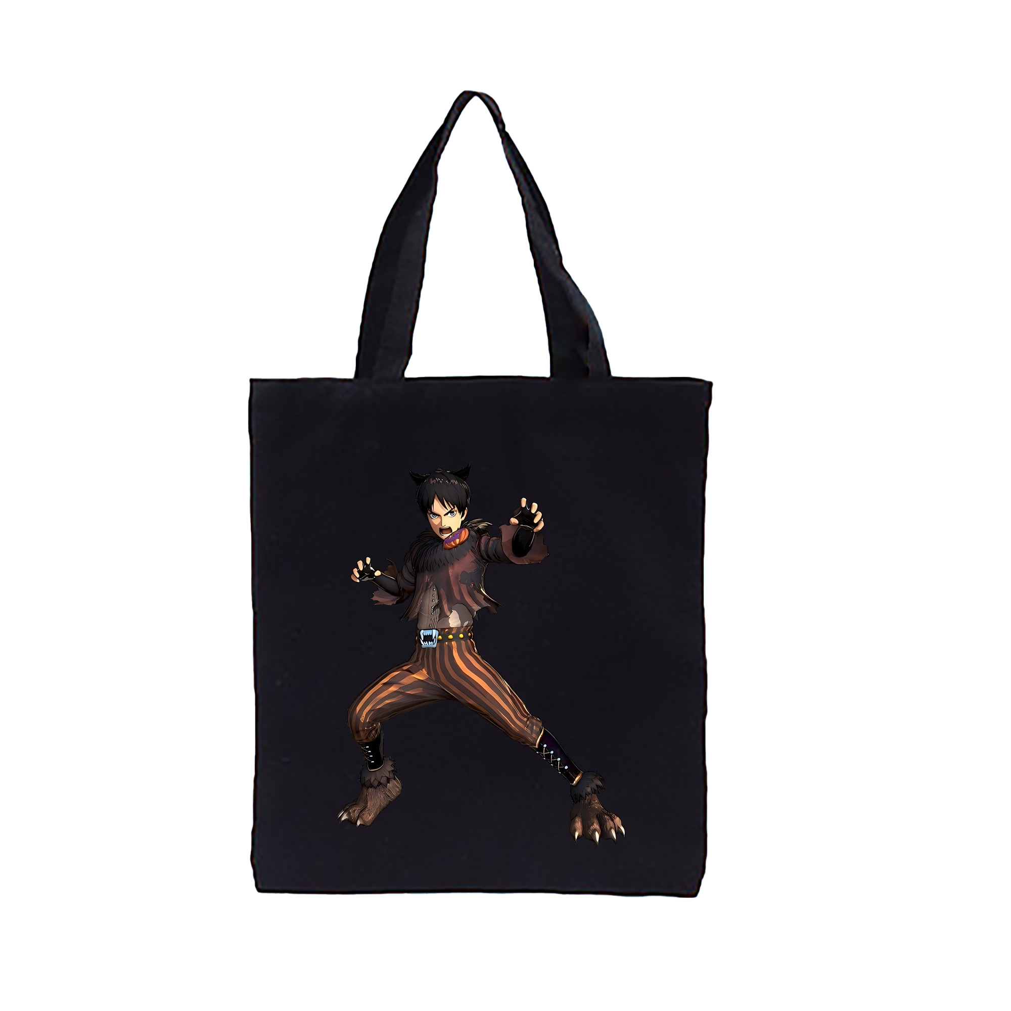 （画像用） 進撃の巨人 エレン･イェーガー Attack on Titan Eren Jäger 縦型キャンバス生地手提げバッグ　トートバッグ