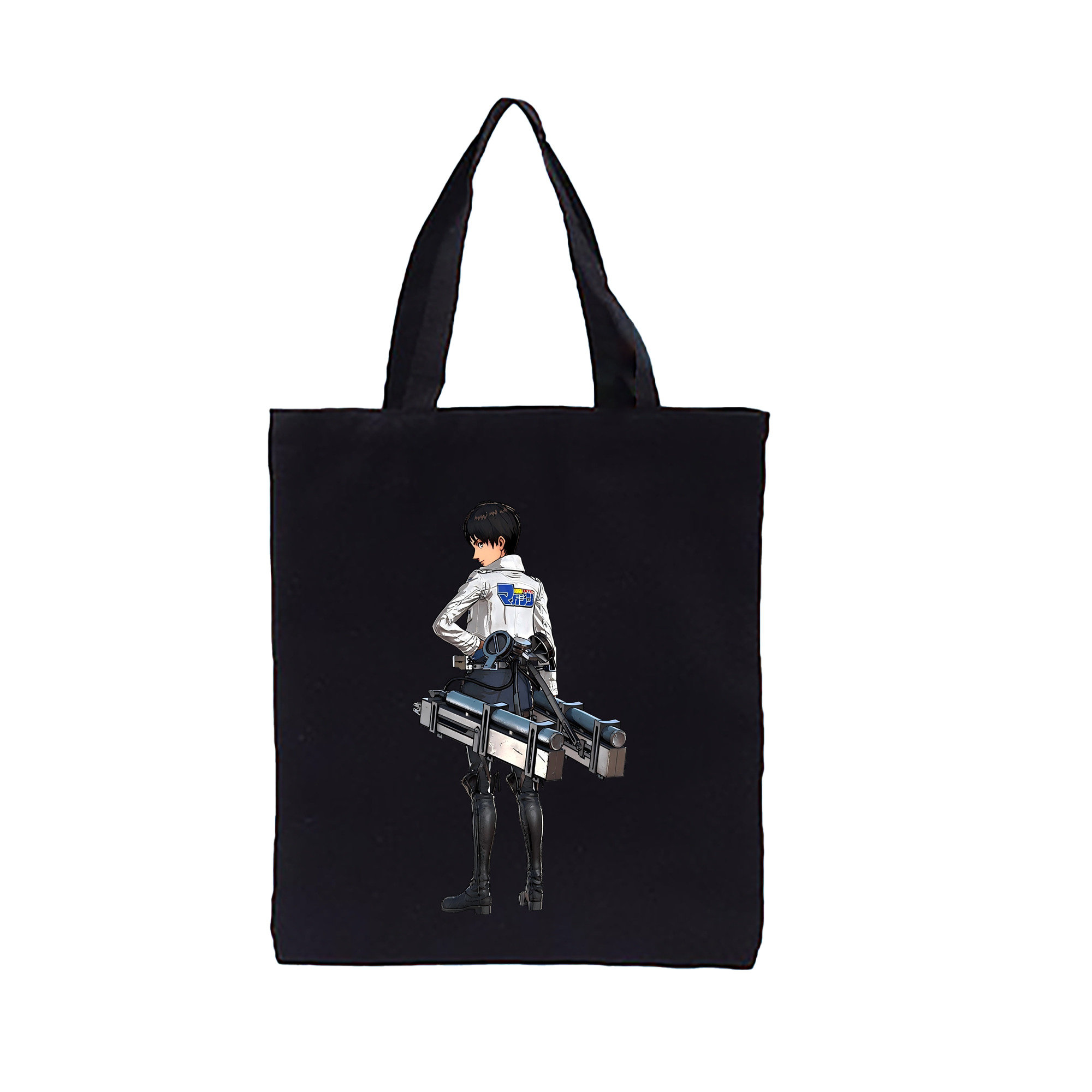 （画像用） 進撃の巨人 エレン･イェーガー Attack on Titan Eren Jäger 縦型キャンバス生地手提げバッグ　トートバッグ