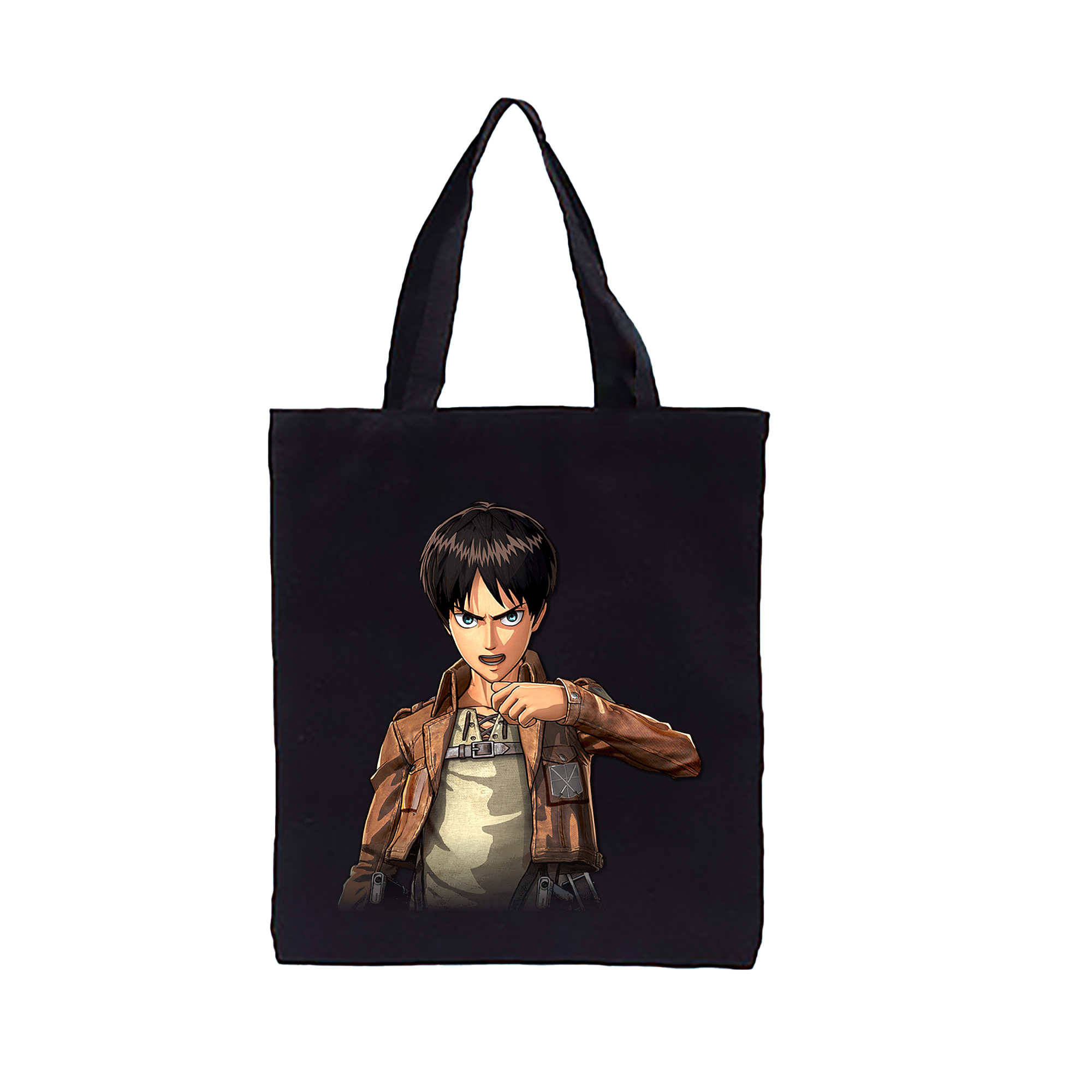 （画像用） 進撃の巨人 エレン･イェーガー Attack on Titan Eren Jäger 縦型キャンバス生地手提げバッグ　トートバッグ