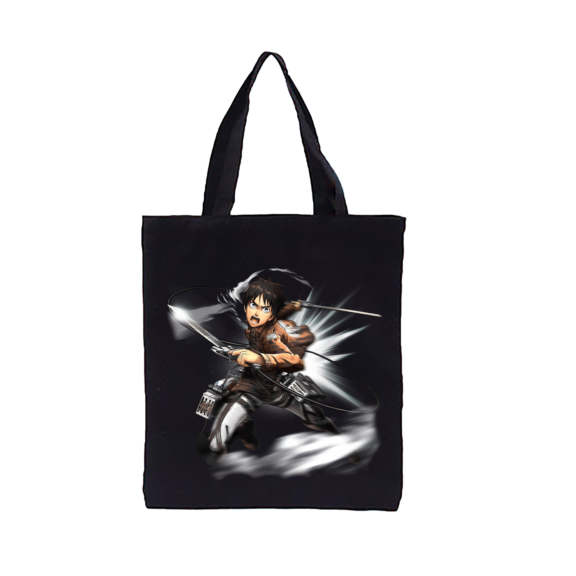 （画像用） 進撃の巨人 エレン･イェーガー Attack on Titan Eren Jäger 縦型キャンバス生地手提げバッグ　トートバッグ