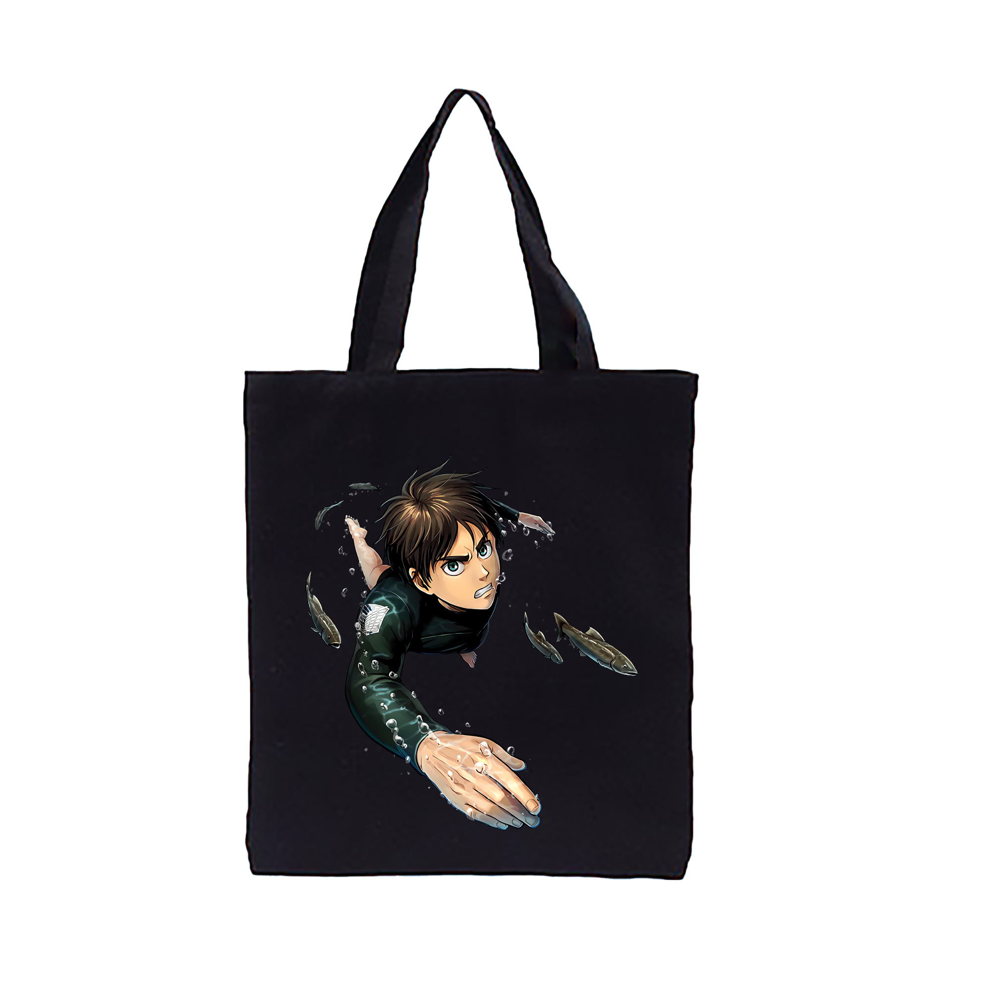 （画像用） 進撃の巨人 エレン･イェーガー Attack on Titan Eren Jäger 縦型キャンバス生地手提げバッグ　トートバッグ