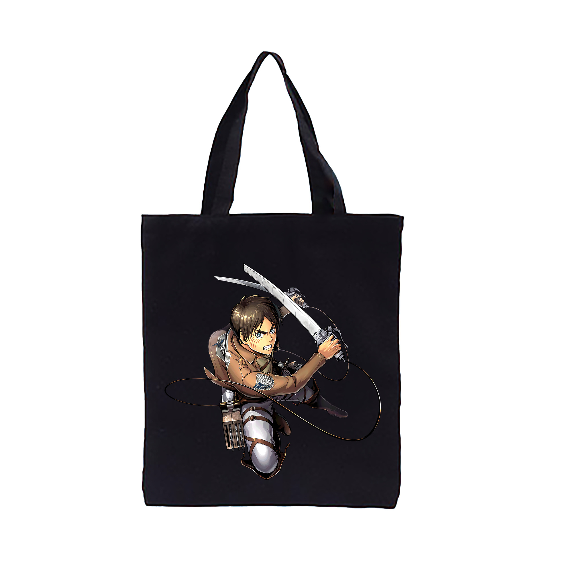 （画像用） 進撃の巨人 エレン･イェーガー Attack on Titan Eren Jäger 縦型キャンバス生地手提げバッグ　トートバッグ