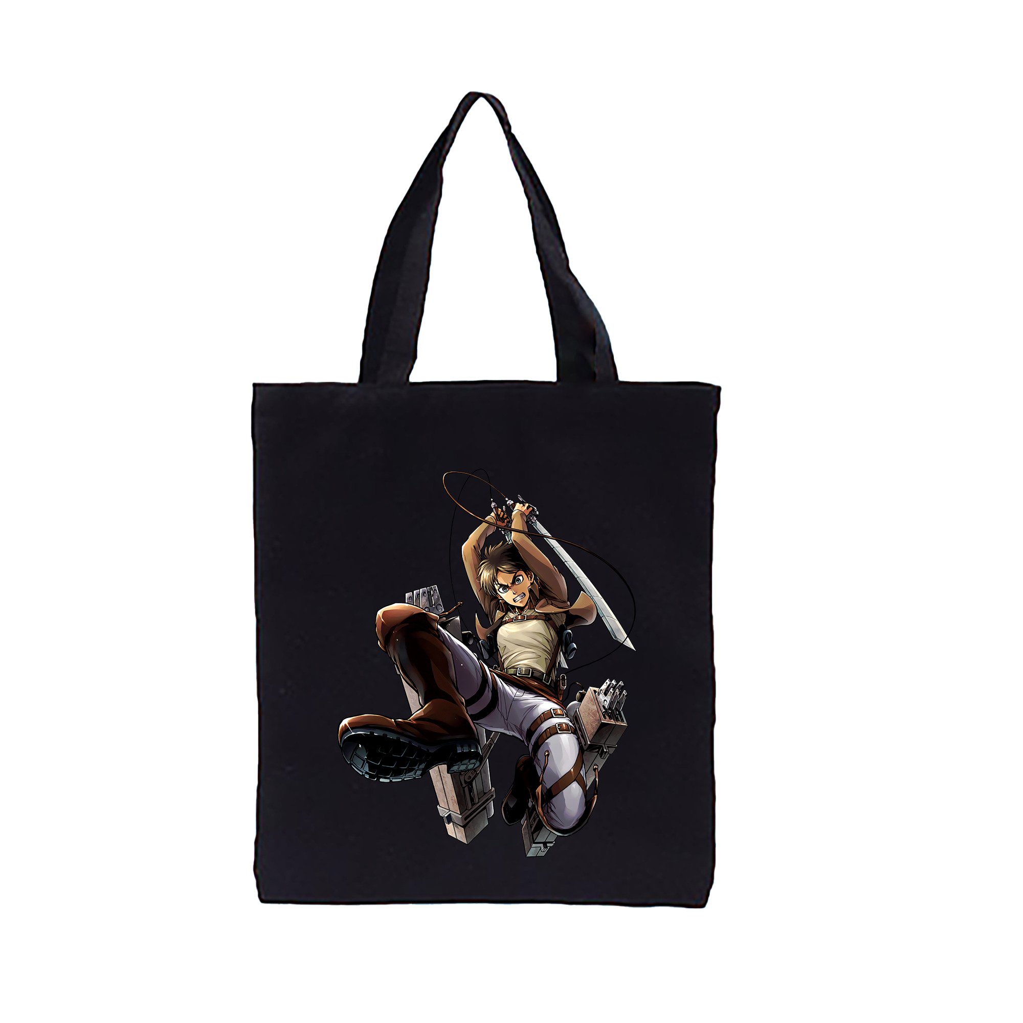 （画像用） 進撃の巨人 エレン･イェーガー Attack on Titan Eren Jäger 縦型キャンバス生地手提げバッグ　トートバッグ